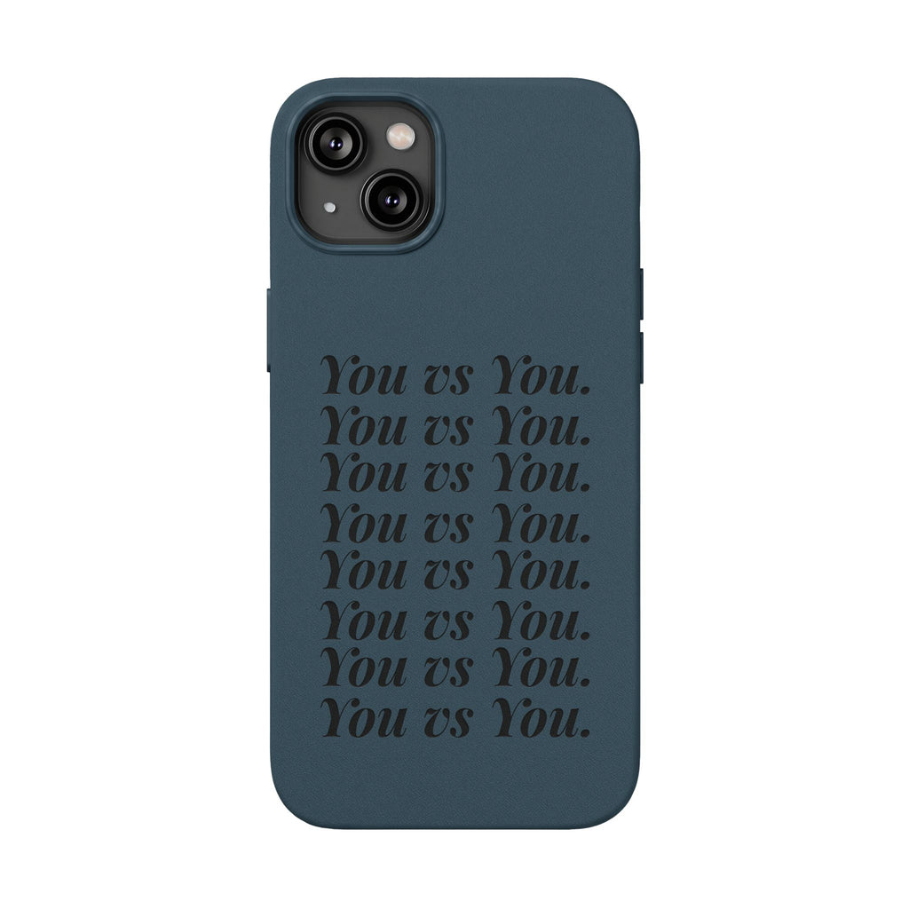 "You vs You" Engraved PU Leather Phone Case
