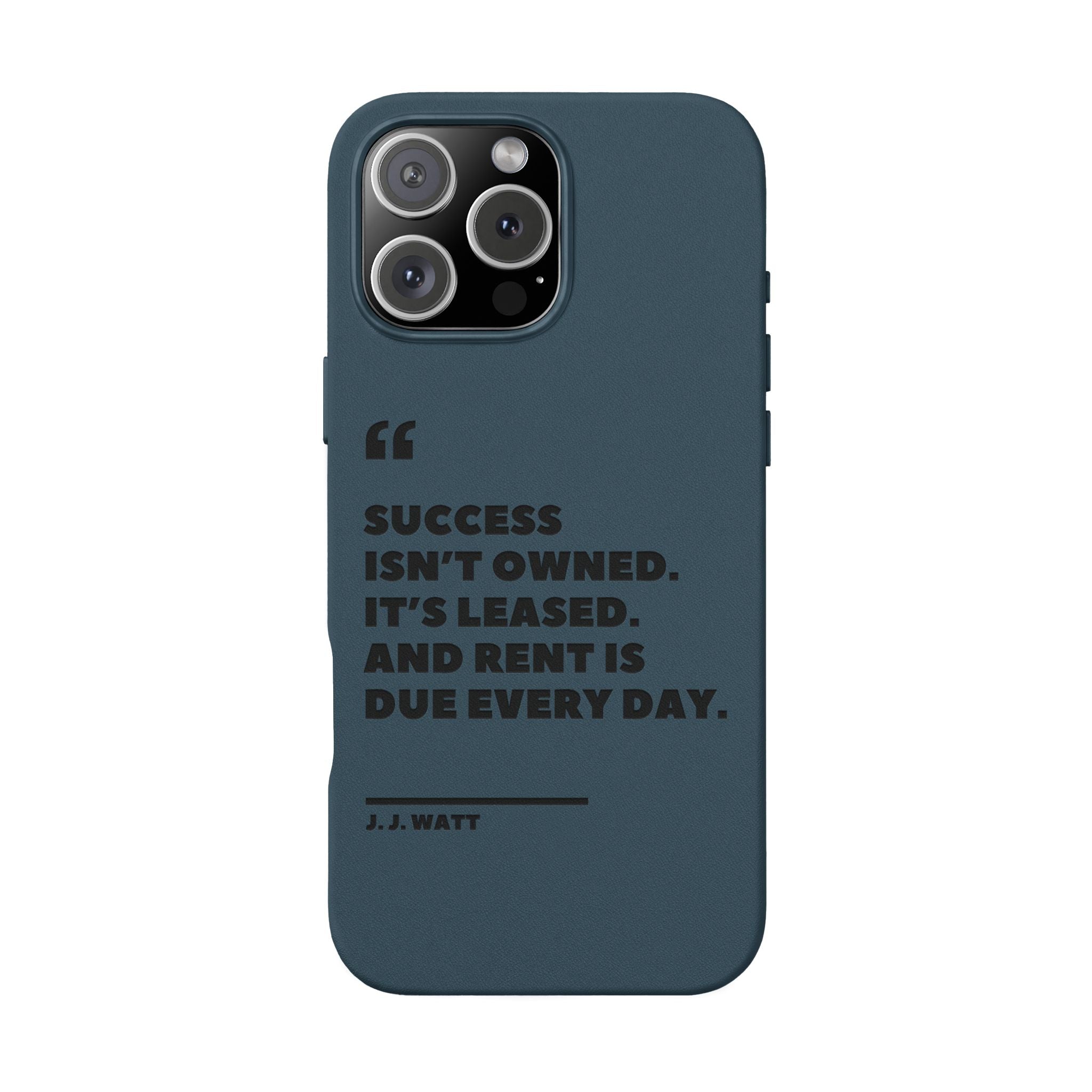 "Success Isn't Owned" Engraved PU Leather Phone Case