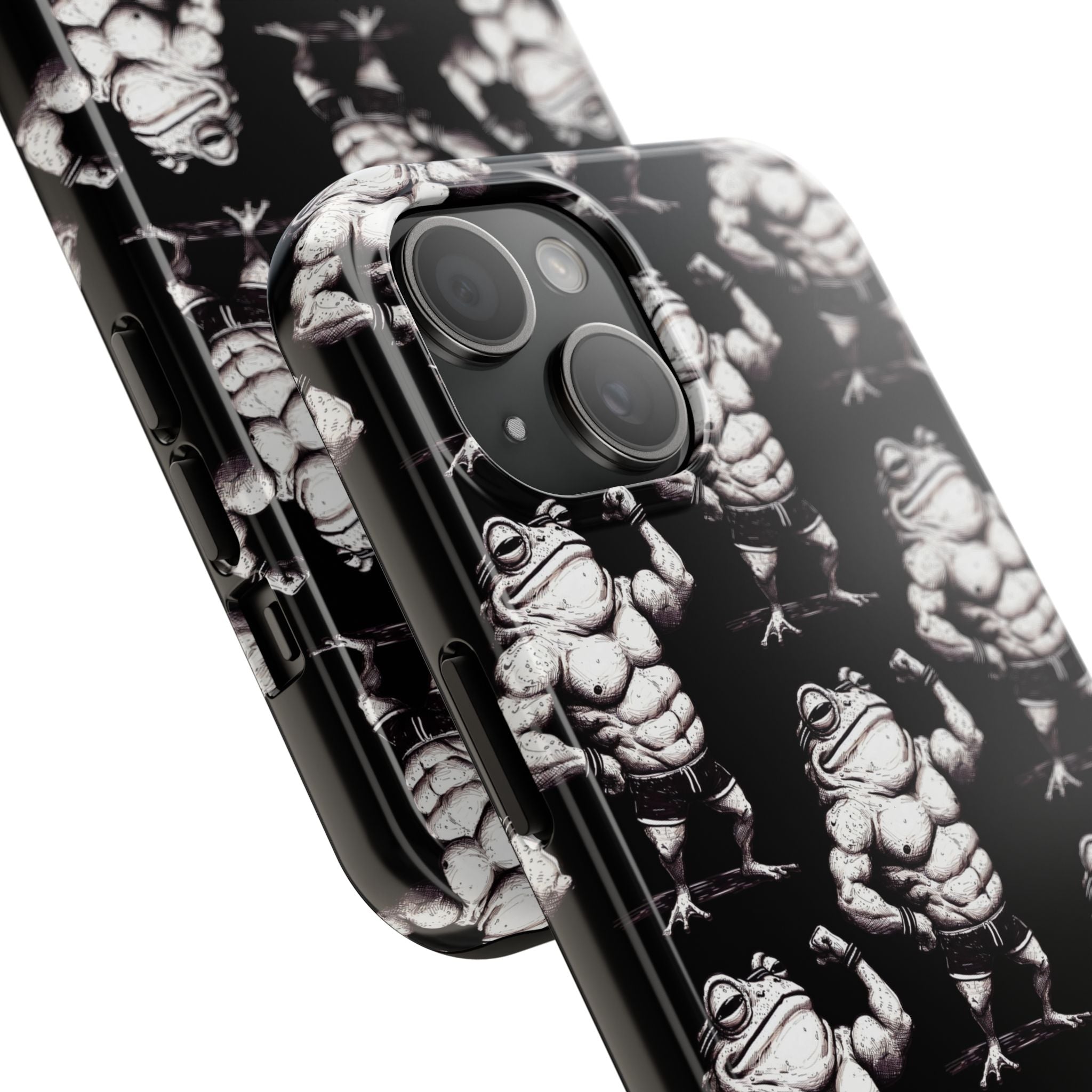 Frog Muscle Pattern Phone Case — Tough Black Protective iPhone Cover