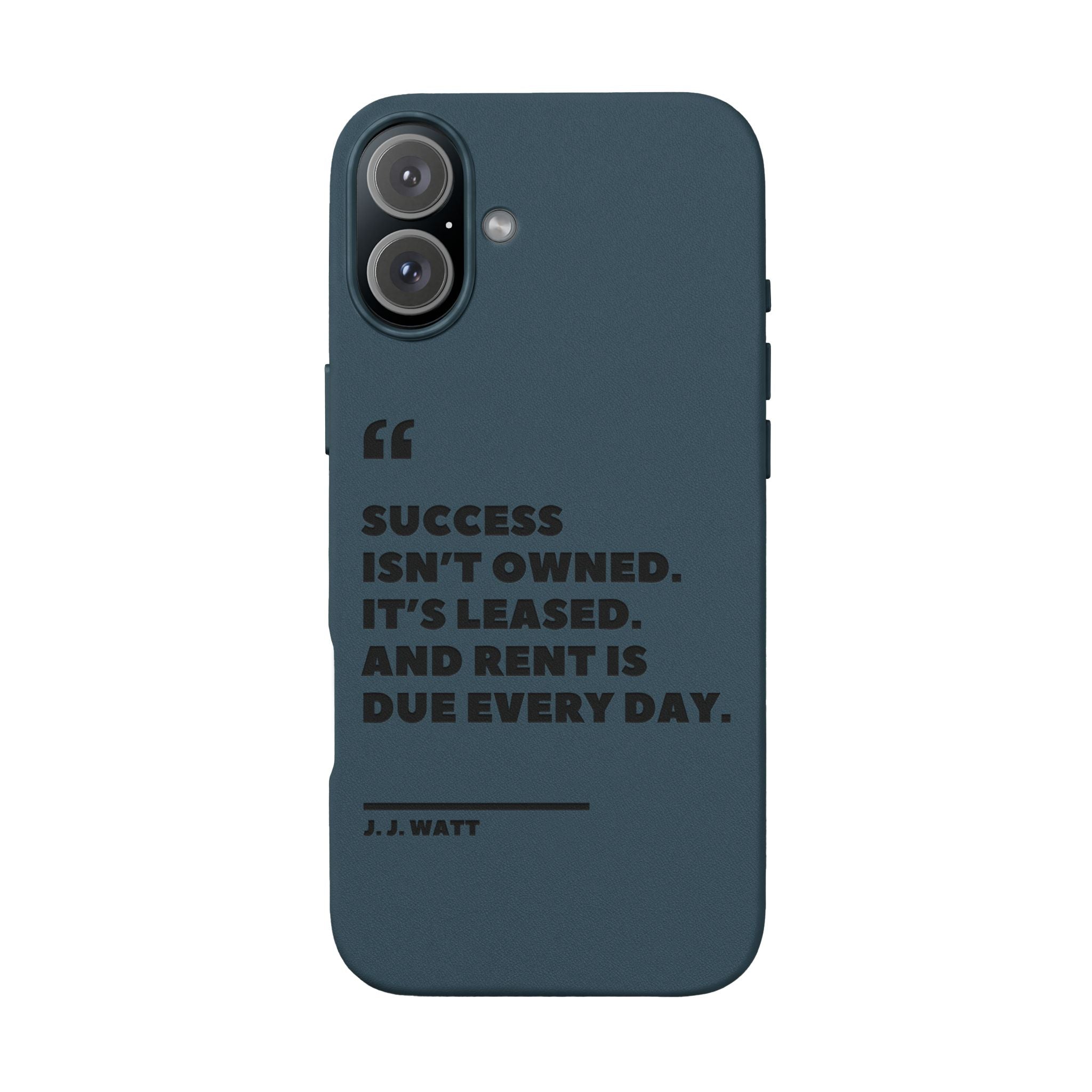 "Success Isn't Owned" Engraved PU Leather Phone Case