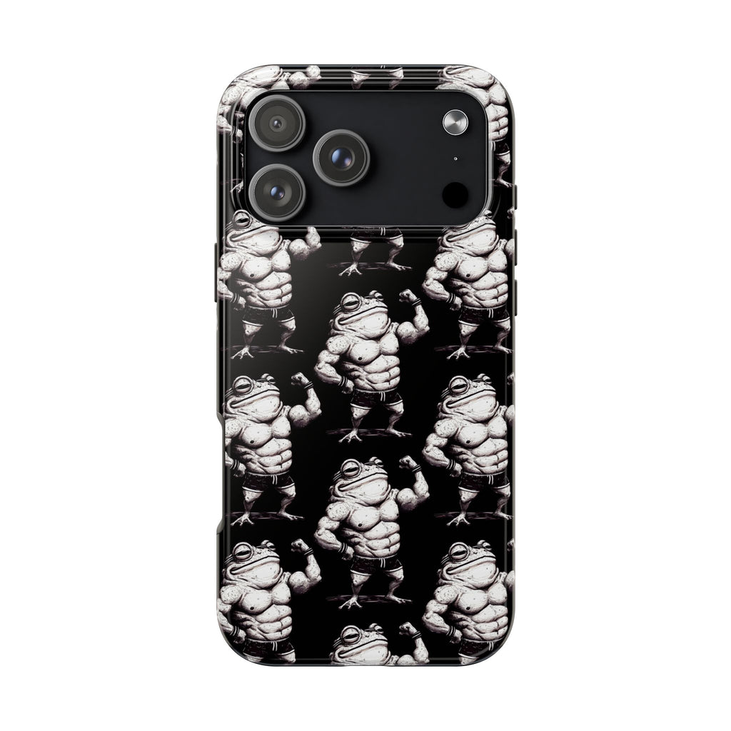 Frog Muscle Pattern Phone Case — Tough Black Protective iPhone Cover