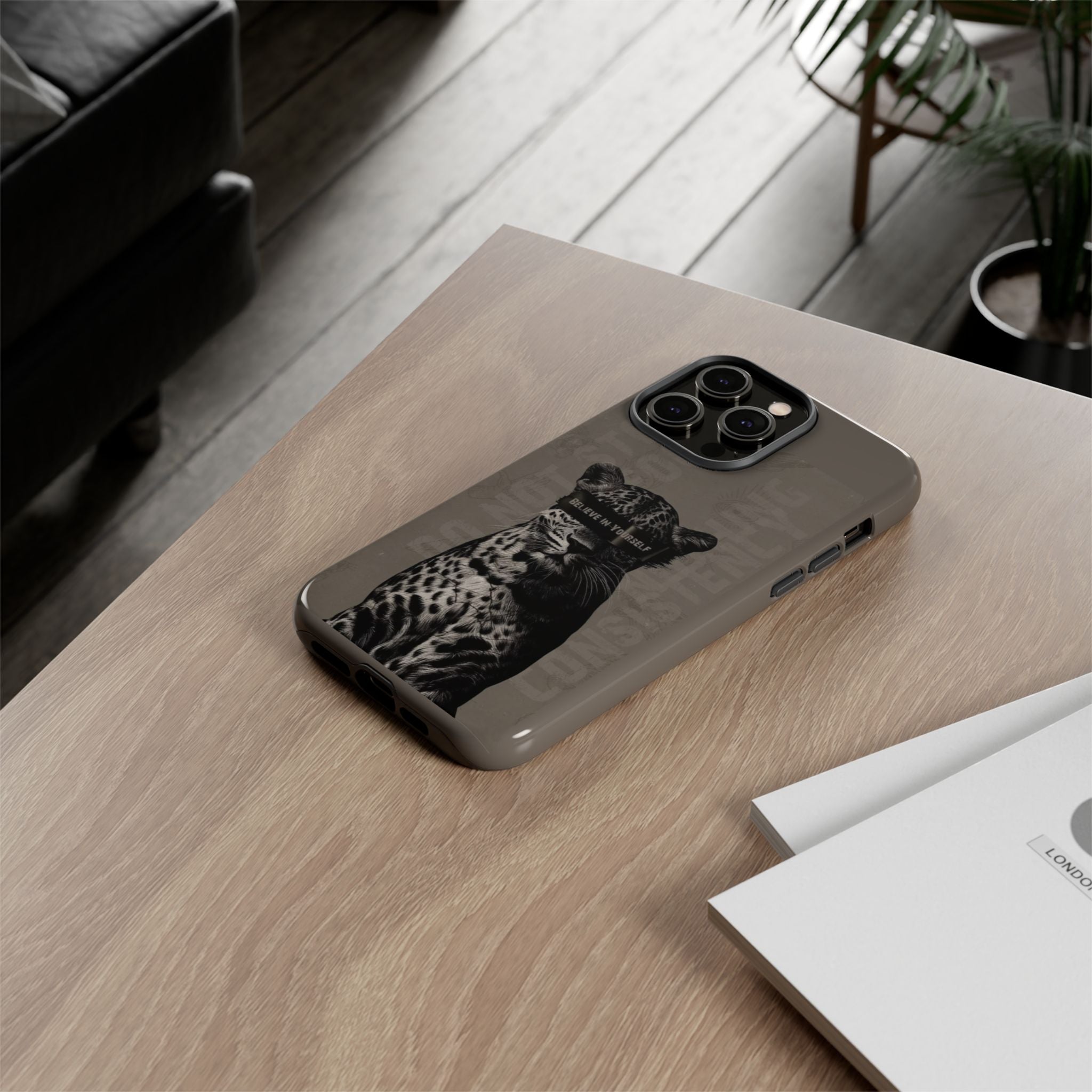 Leopard 'Believe in Yourself' Tough Phone Case