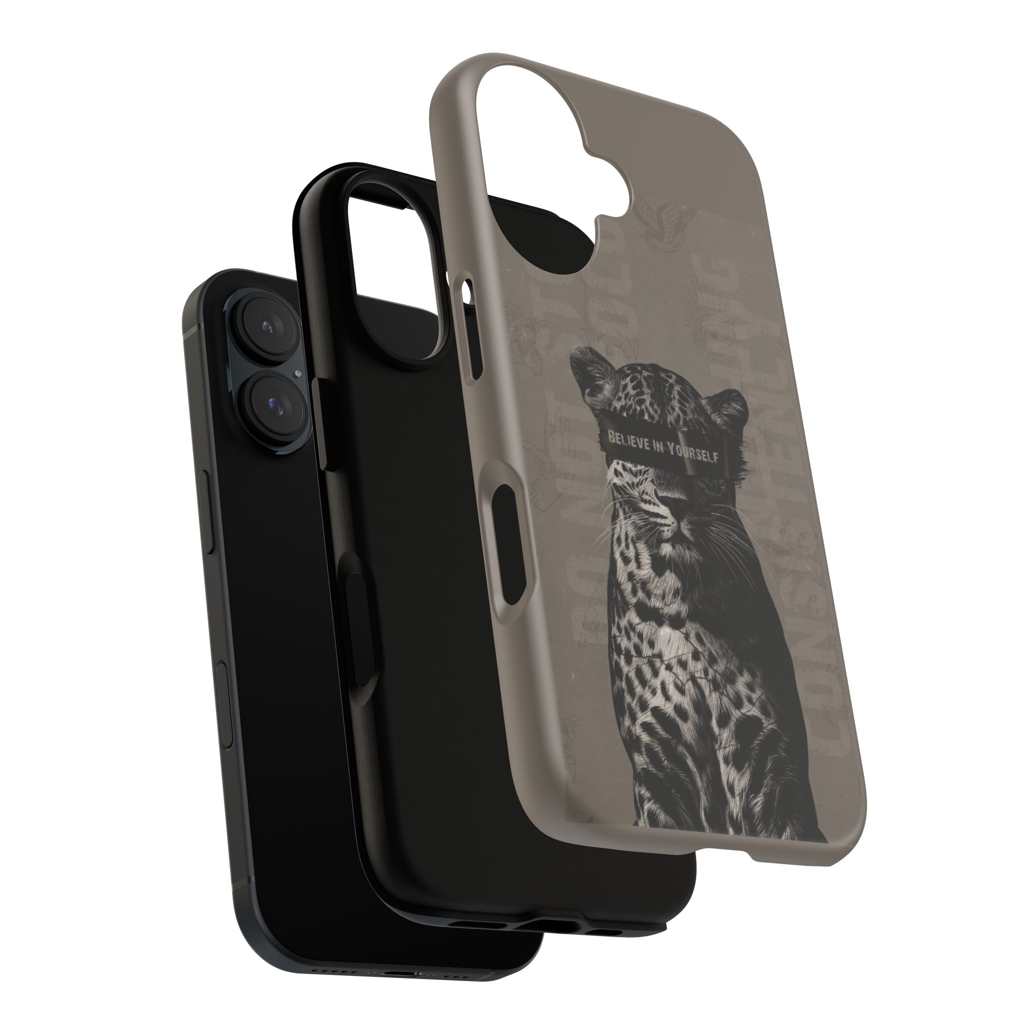 Leopard 'Believe in Yourself' Tough Phone Case