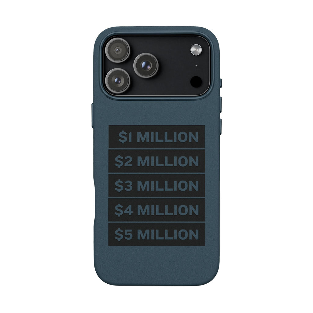 Stacked Milestones (1M–5M) —Engraved PU Leather Phone Case