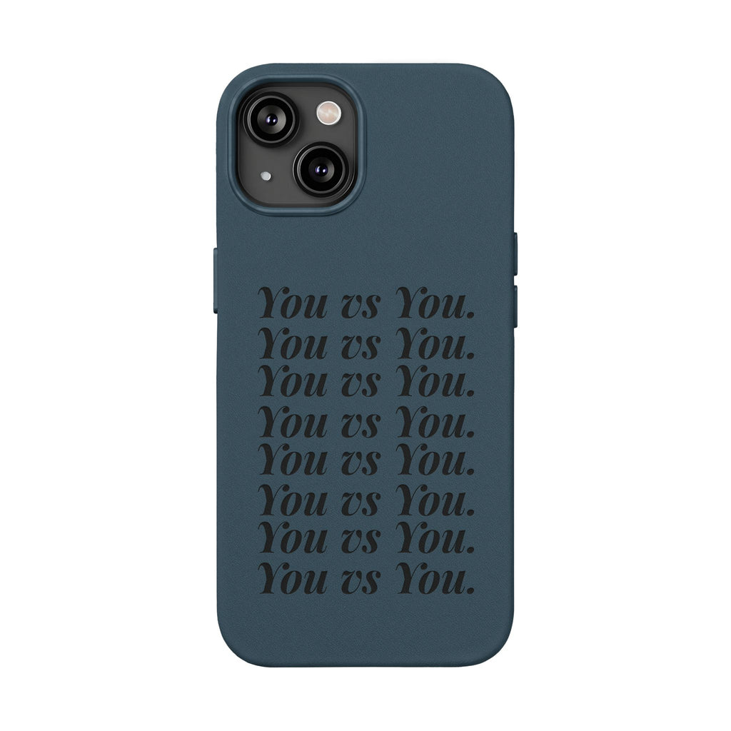 "You vs You" Engraved PU Leather Phone Case