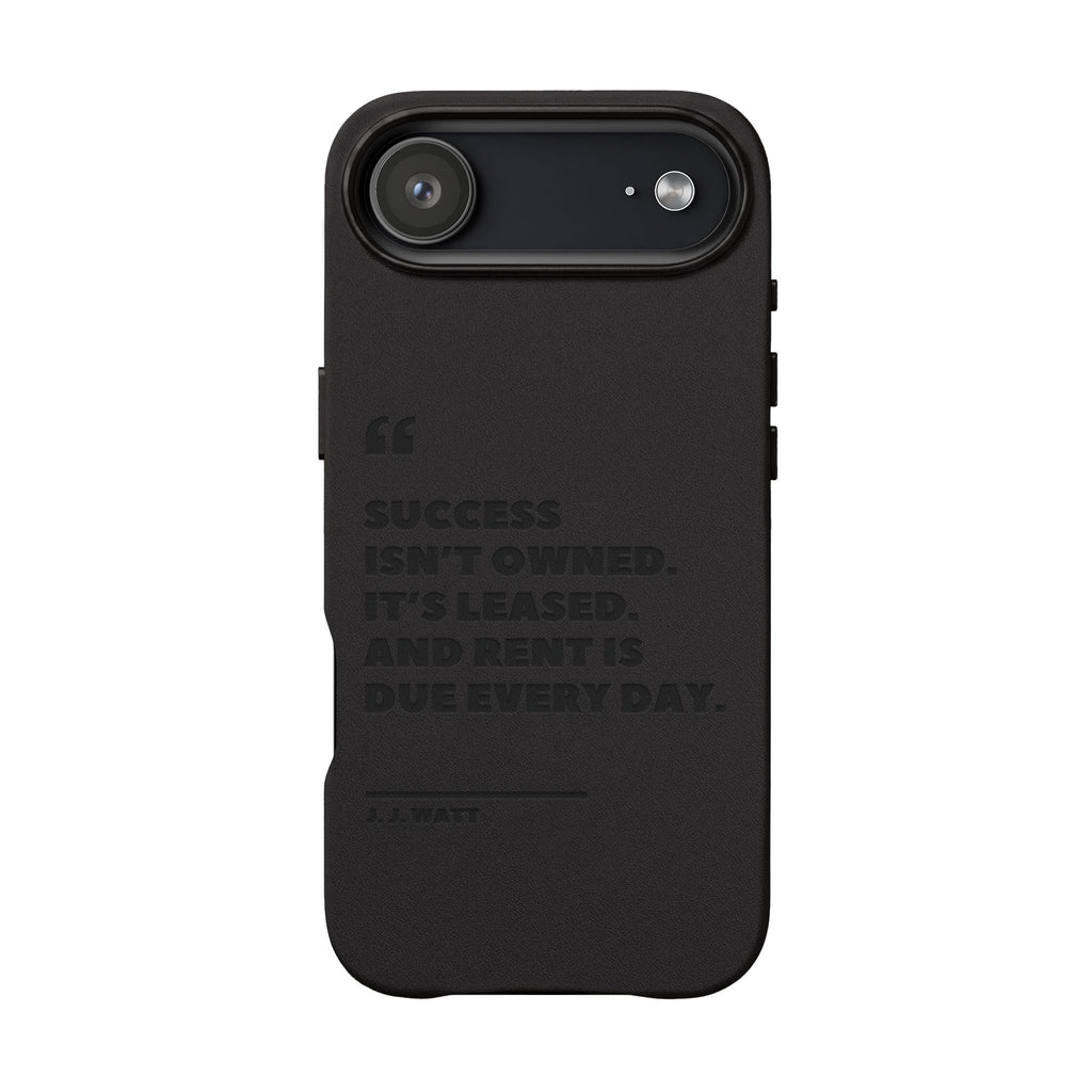 "Success Isn't Owned" Engraved PU Leather Phone Case