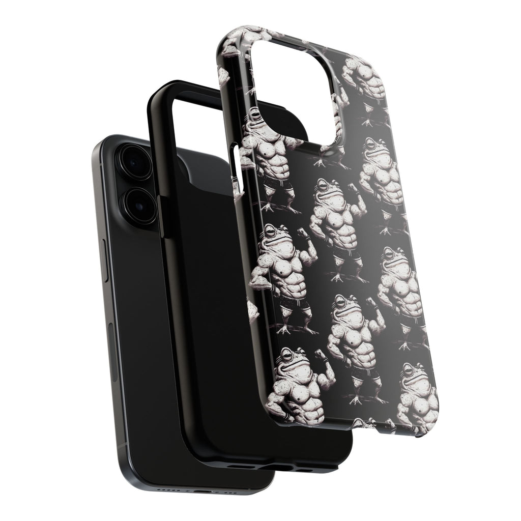 Frog Muscle Pattern Phone Case — Tough Black Protective iPhone Cover