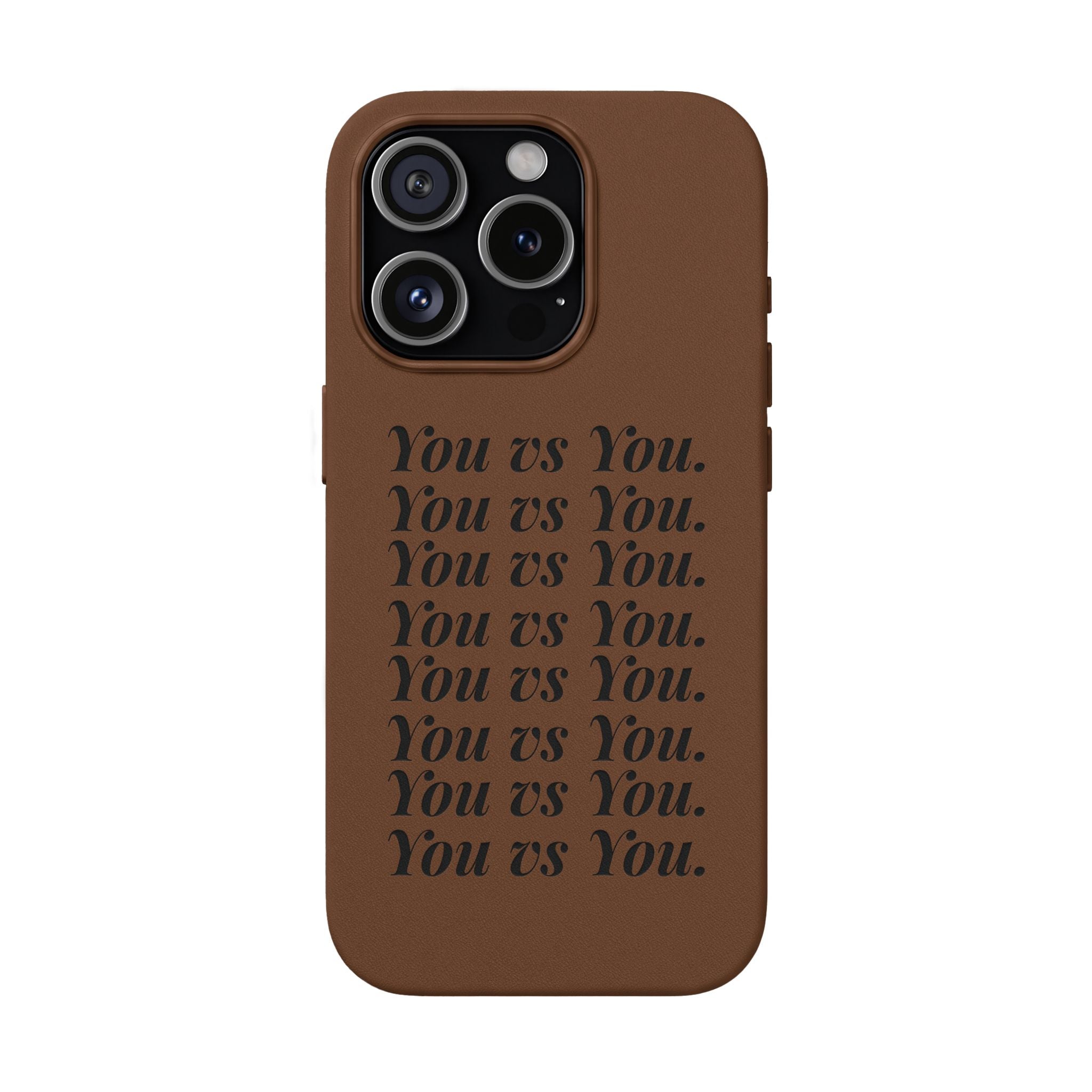 "You vs You" Engraved PU Leather Phone Case