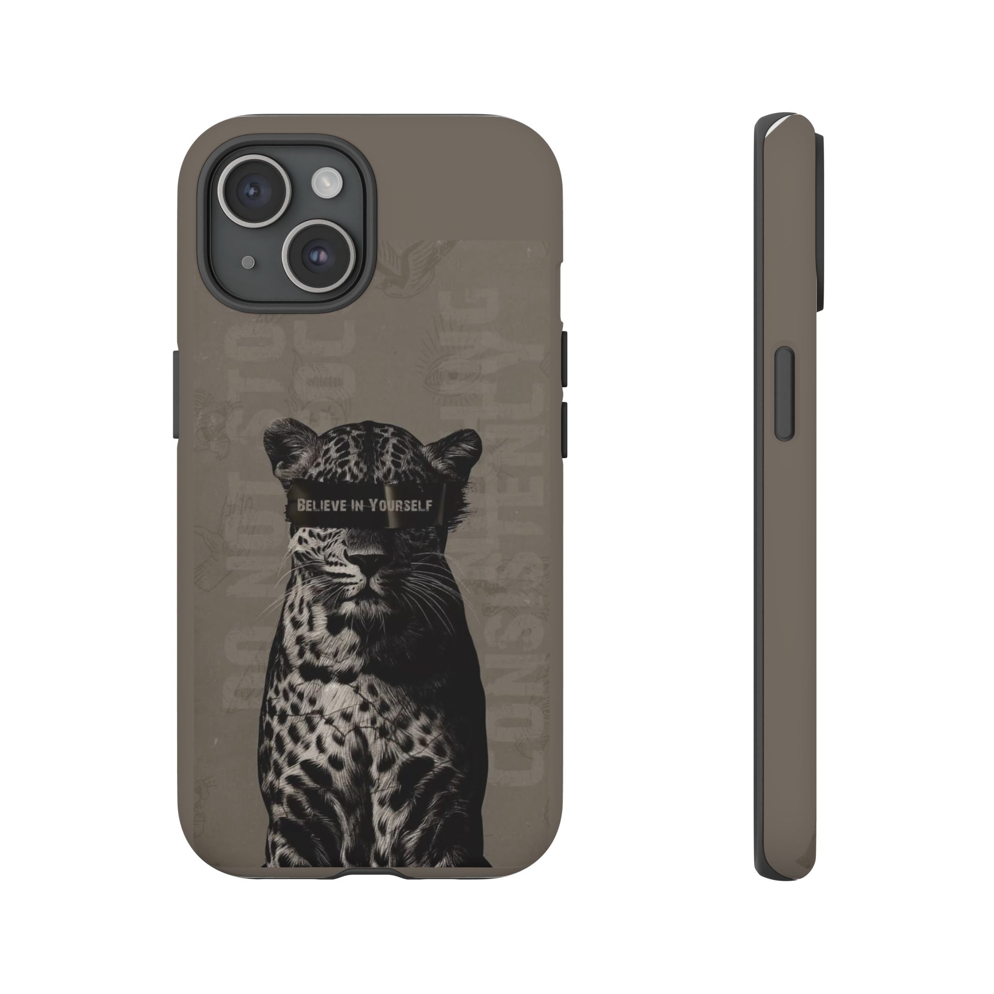 Leopard 'Believe in Yourself' Tough Phone Case