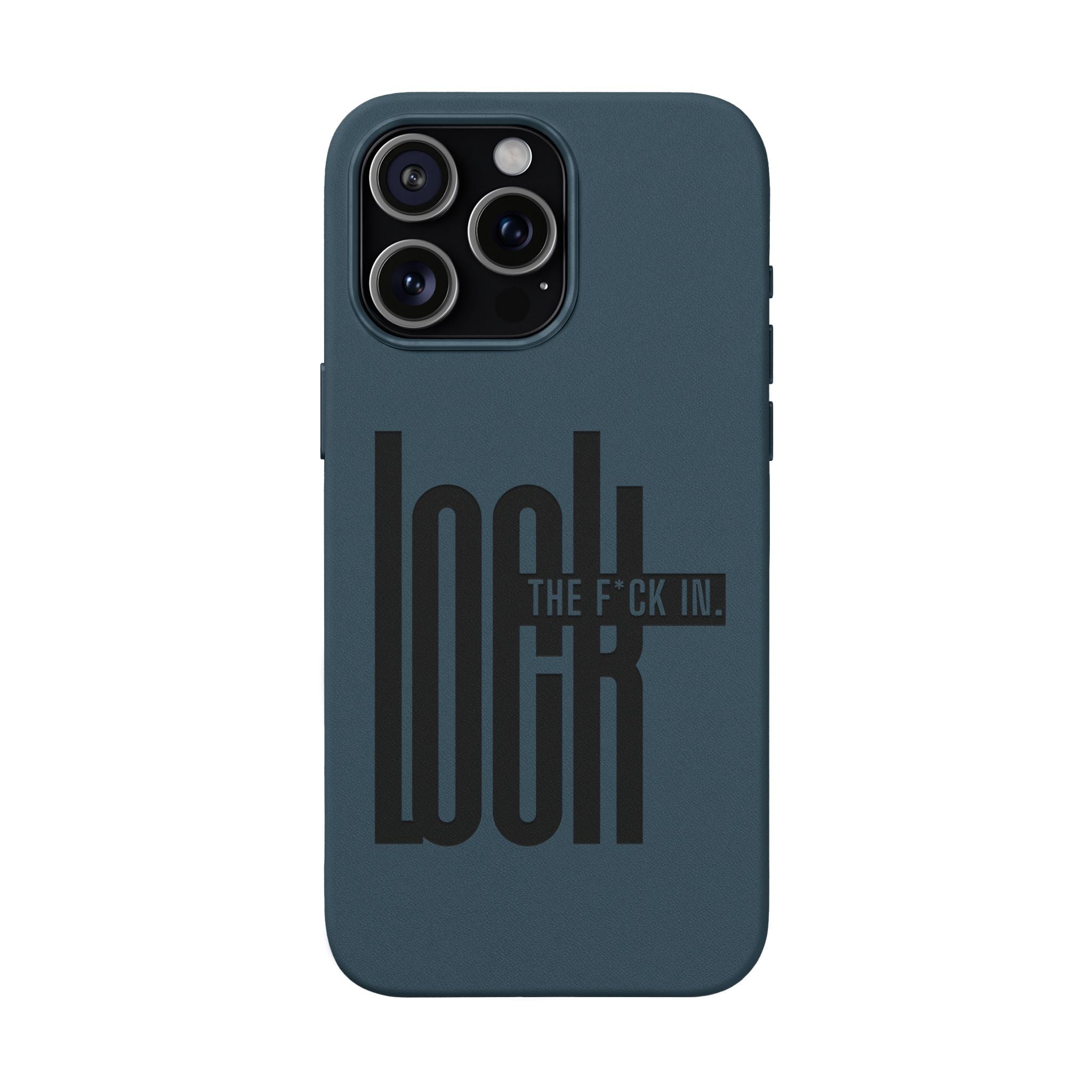 'LOCK the F*CK IN' Engraved Brown Protective Cover —PU Leather Phone Case