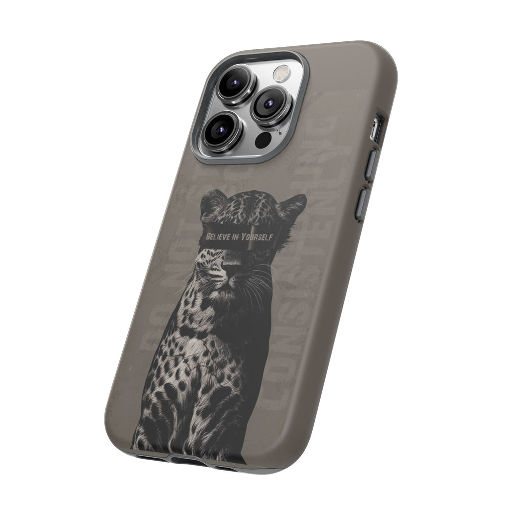 Leopard 'Believe in Yourself' Tough Phone Case