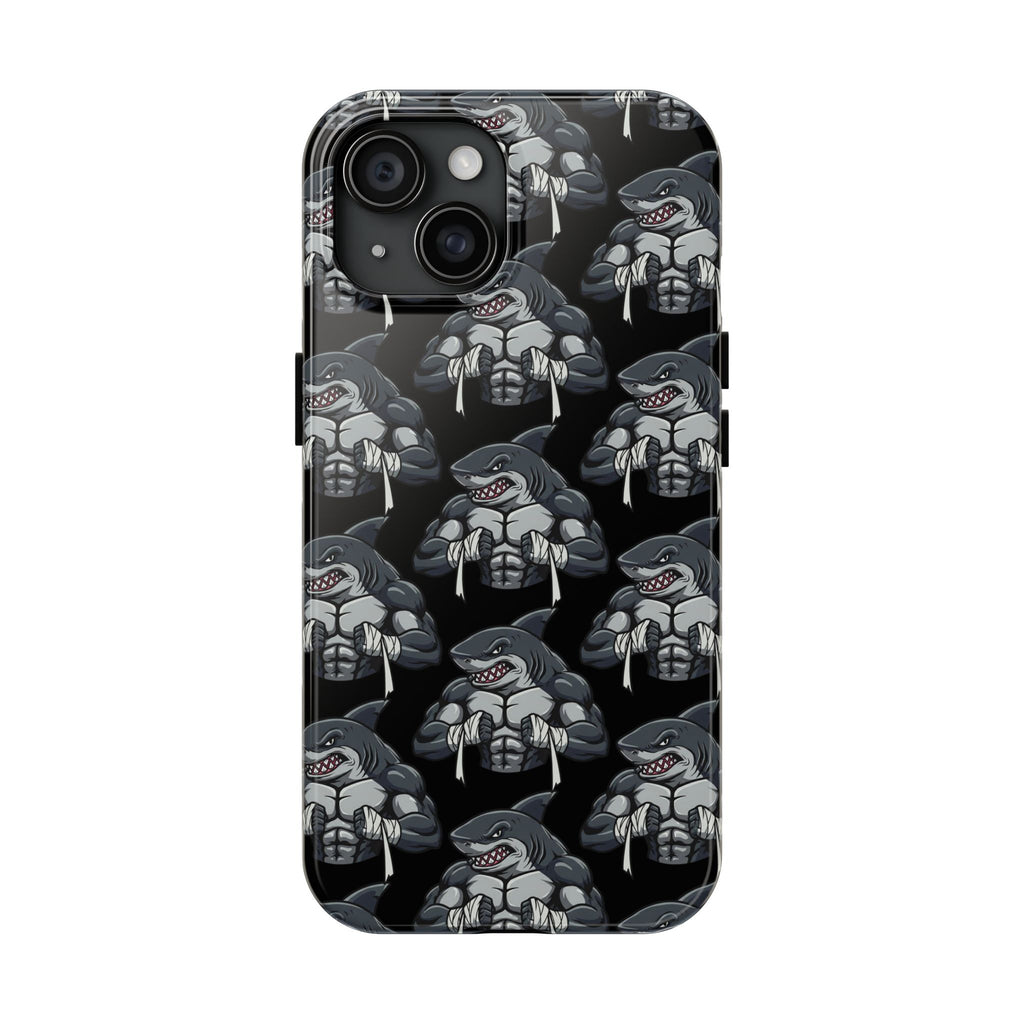Muscular Shark Pattern Protective iPhone Cover Case