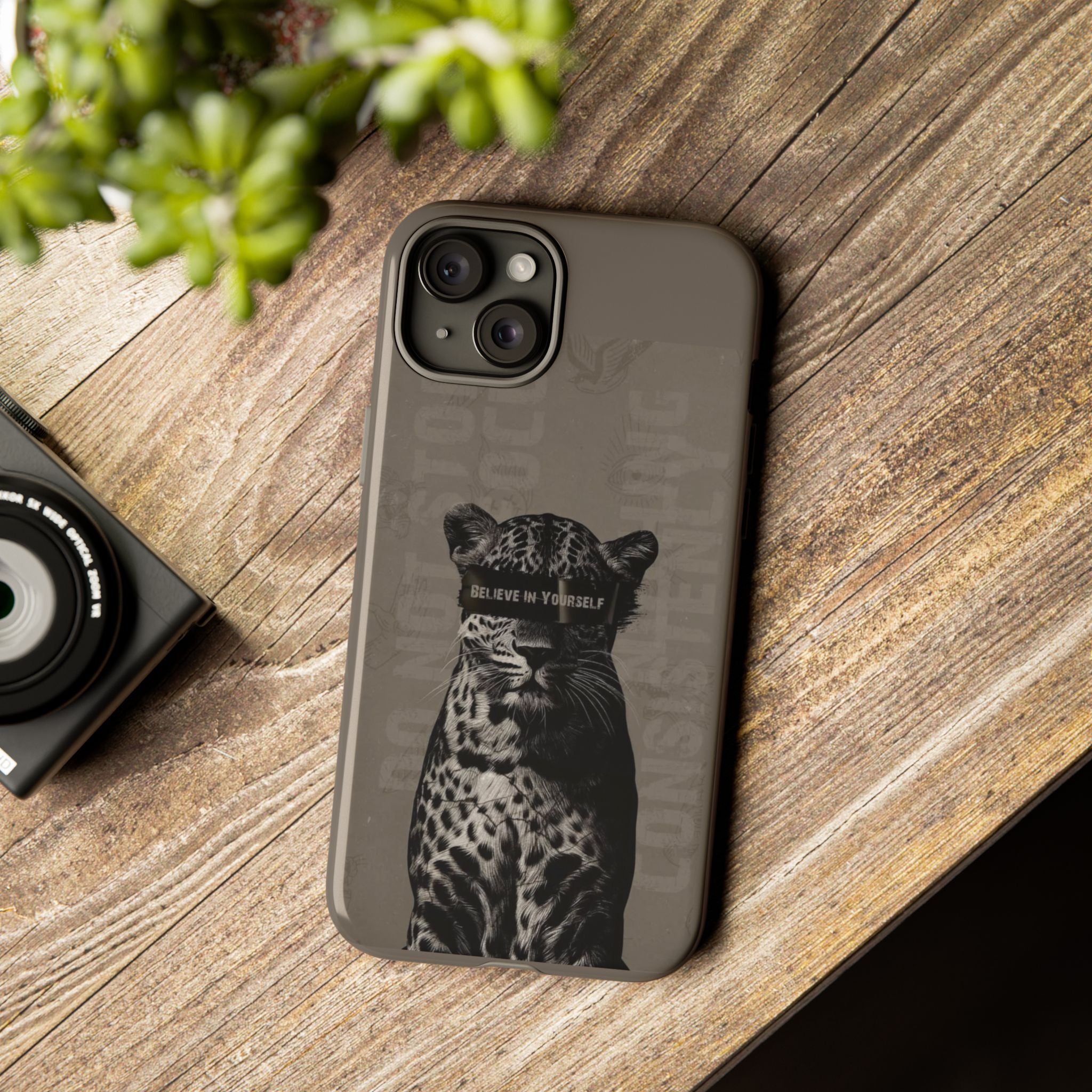 Leopard 'Believe in Yourself' Tough Phone Case
