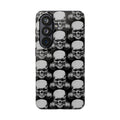 Skull Barbell Tough Phone Case — Black Grunge Protective Phone Cover