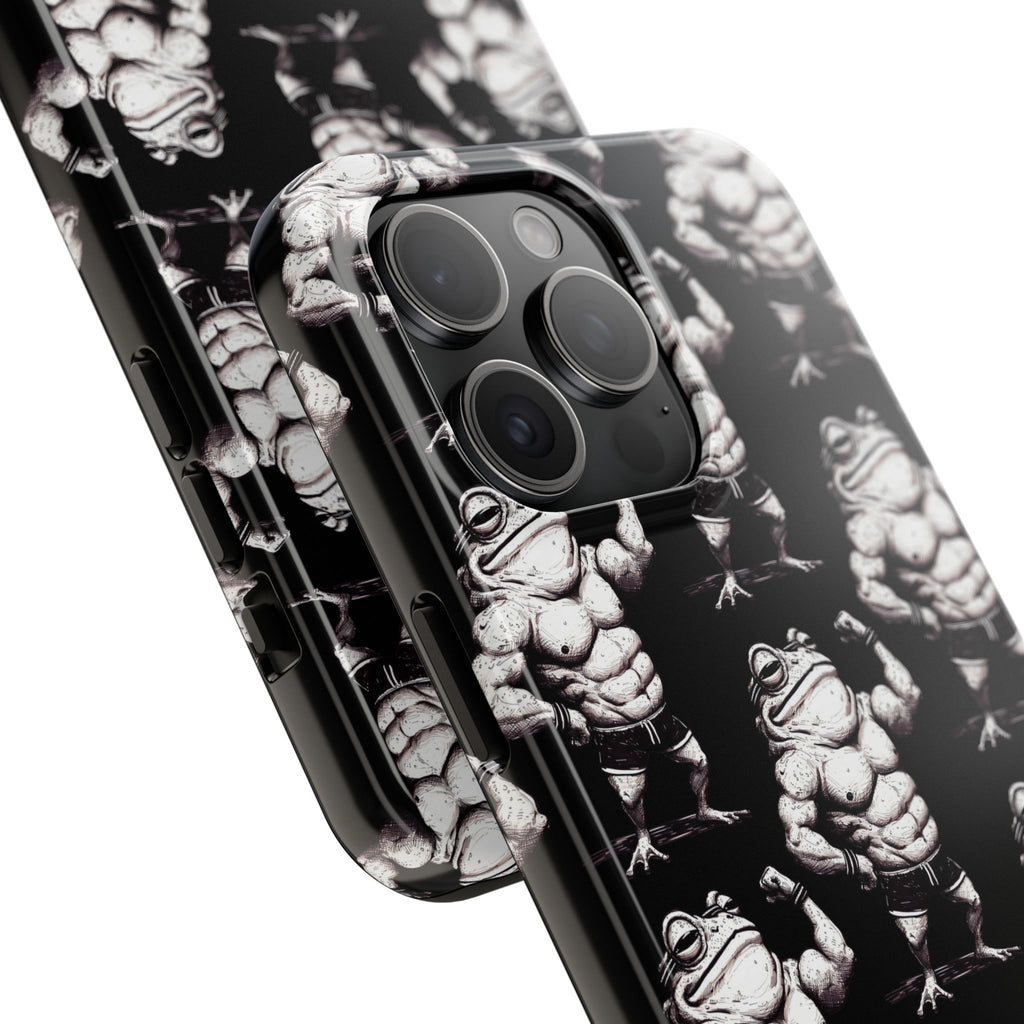 Frog Muscle Pattern Phone Case — Tough Black Protective iPhone Cover