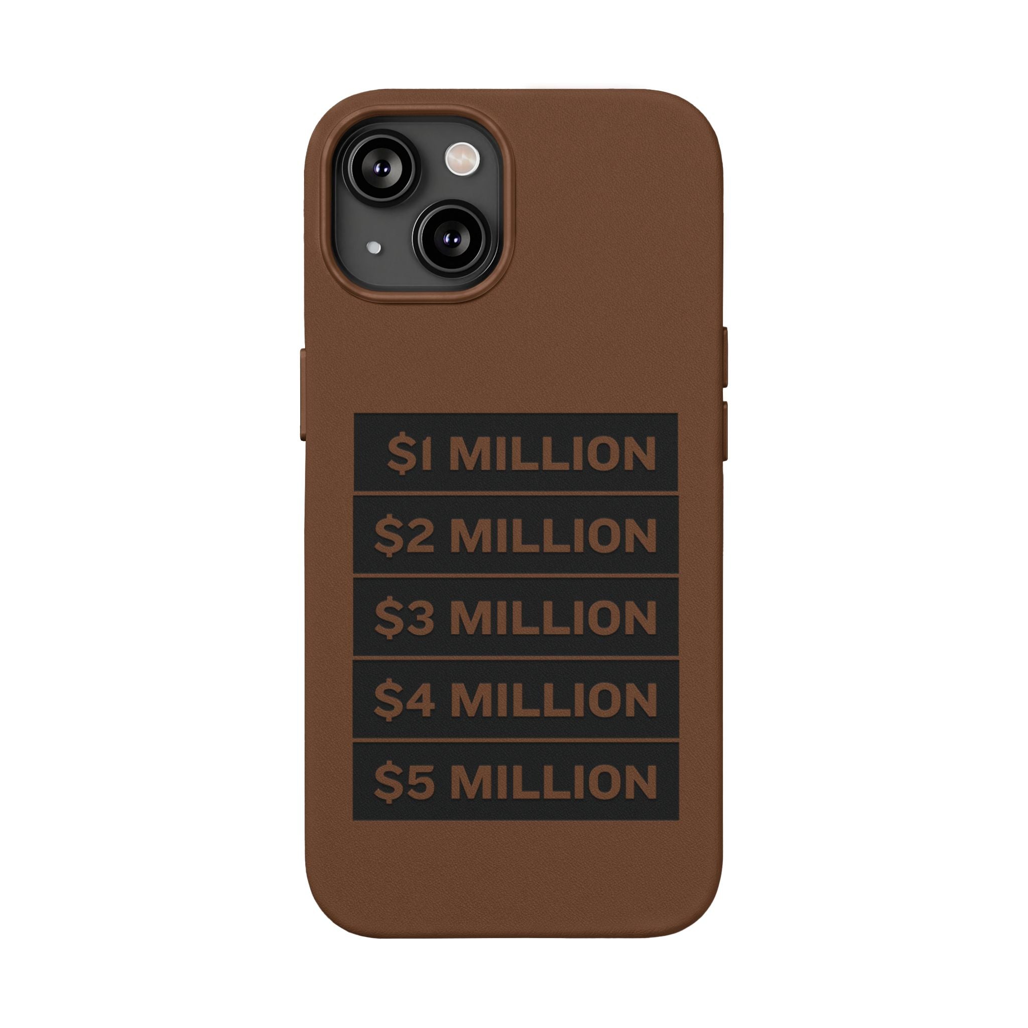 Stacked Milestones (1M–5M) —Engraved PU Leather Phone Case