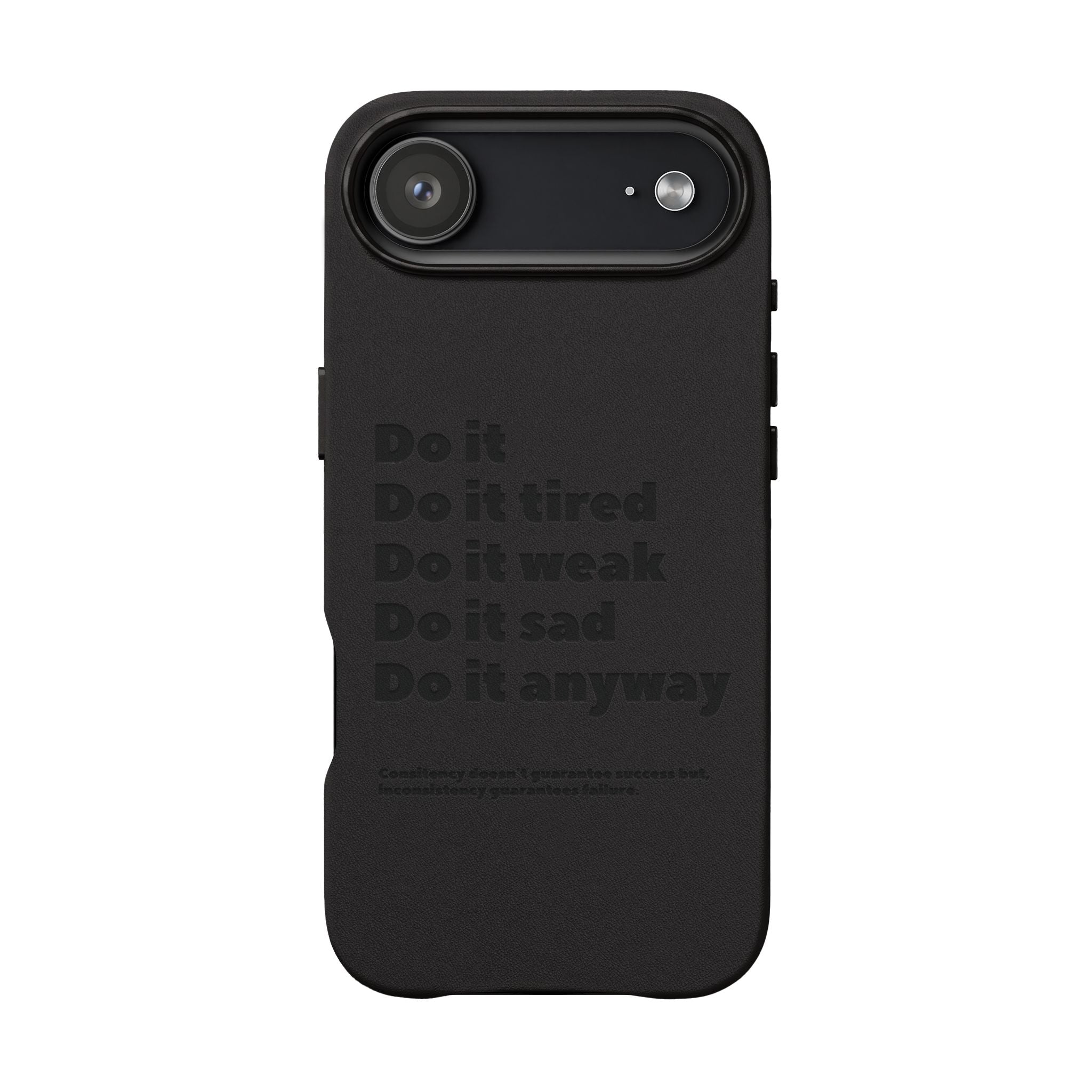 PU Leather Phone Case — Embossed Motivational Quote ‘Do it anyway’