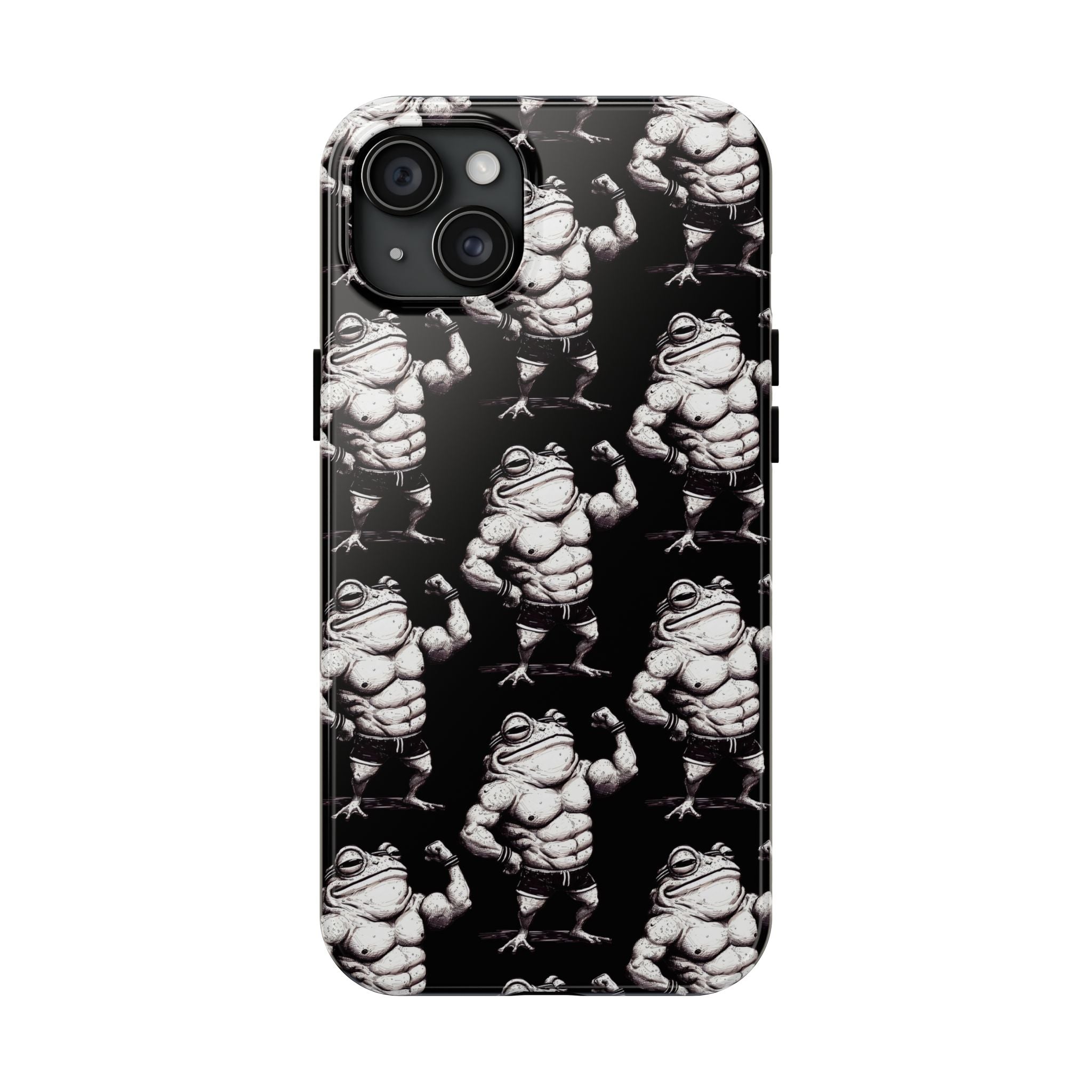 Frog Muscle Pattern Phone Case — Tough Black Protective iPhone Cover