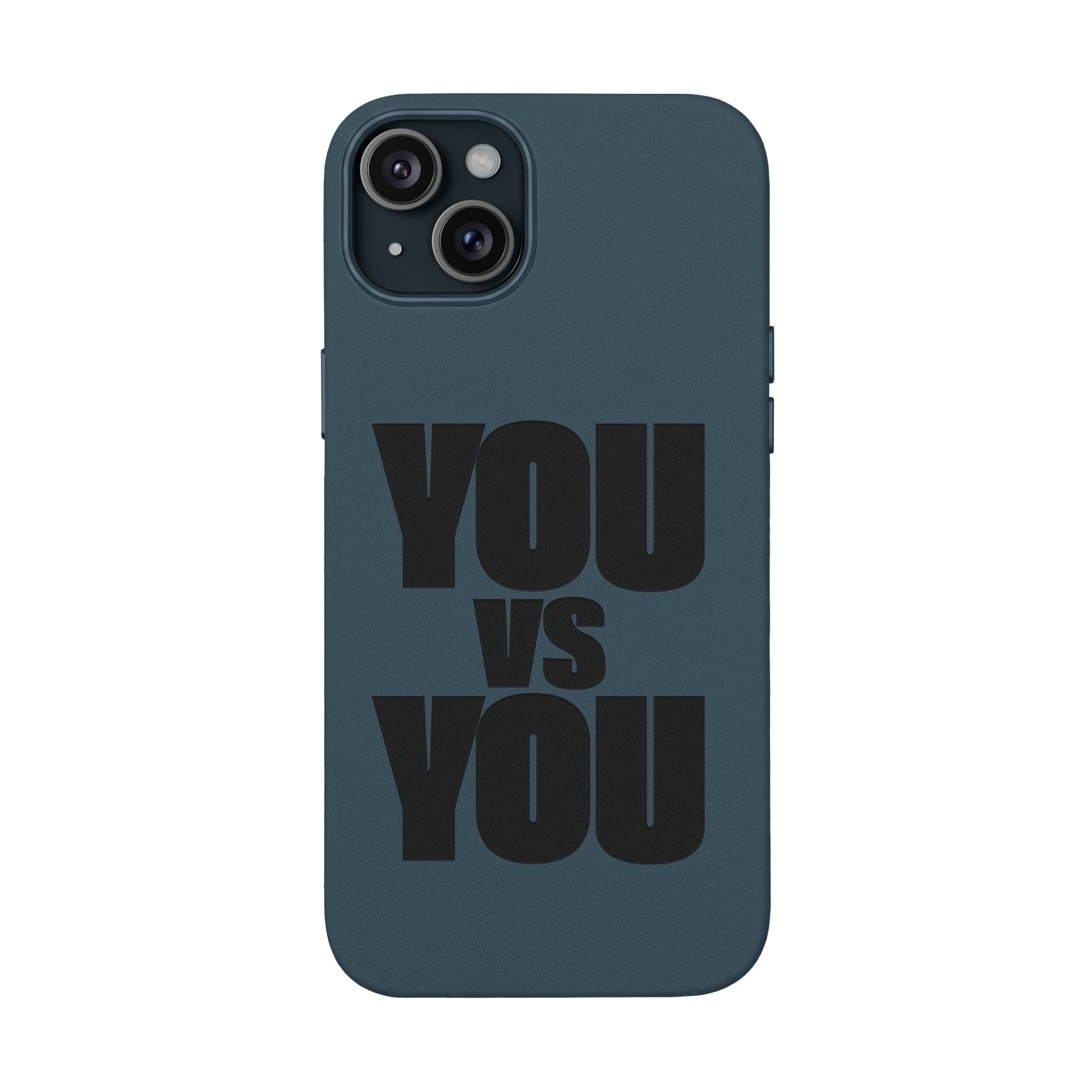 "YOU vs YOU" Engraved Motivational Case —PU Leather Phone Case