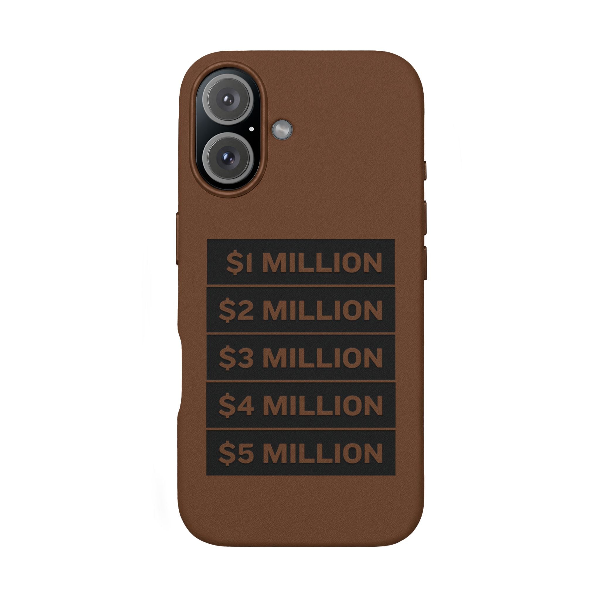 Stacked Milestones (1M–5M) —Engraved PU Leather Phone Case