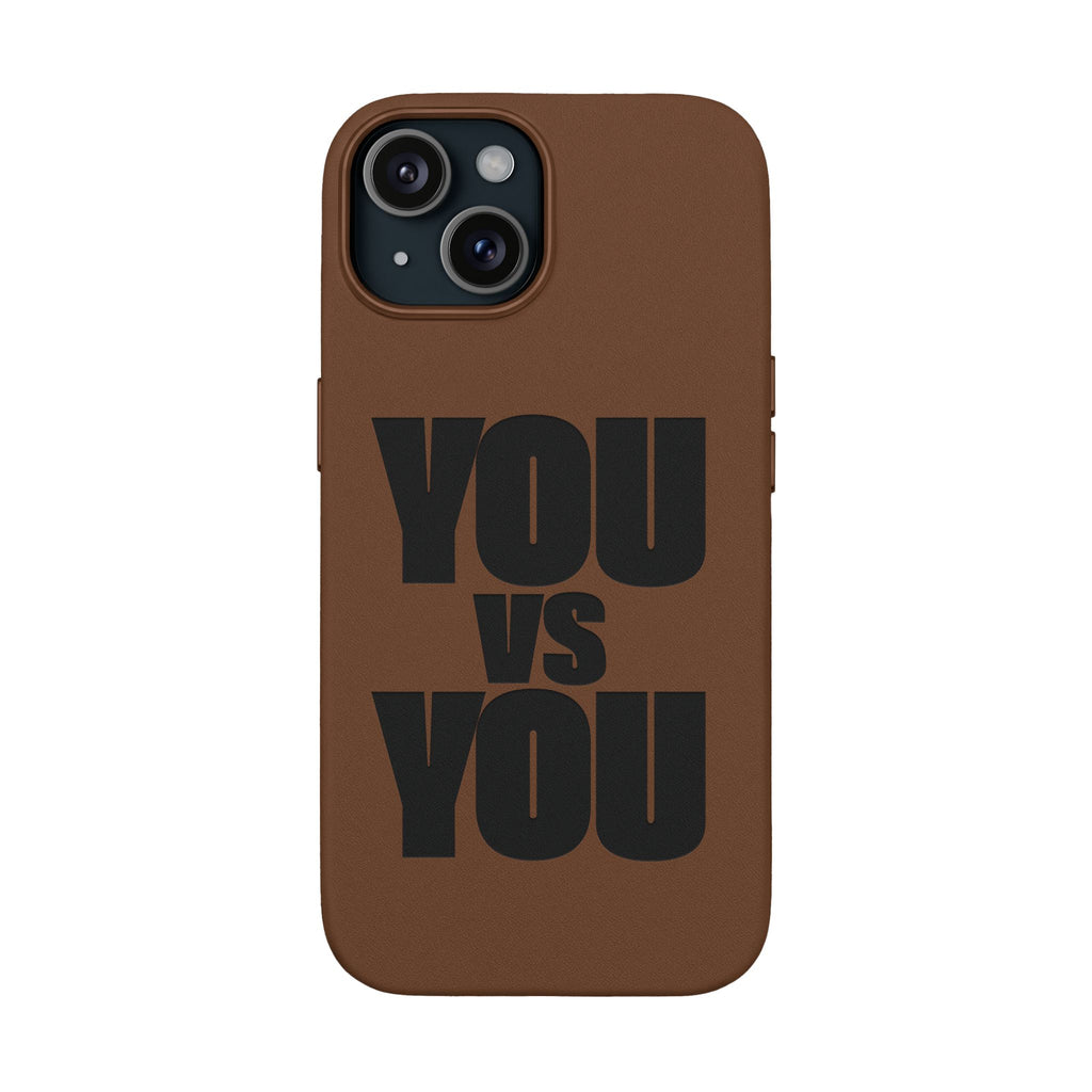 "YOU vs YOU" Engraved Motivational Case —PU Leather Phone Case