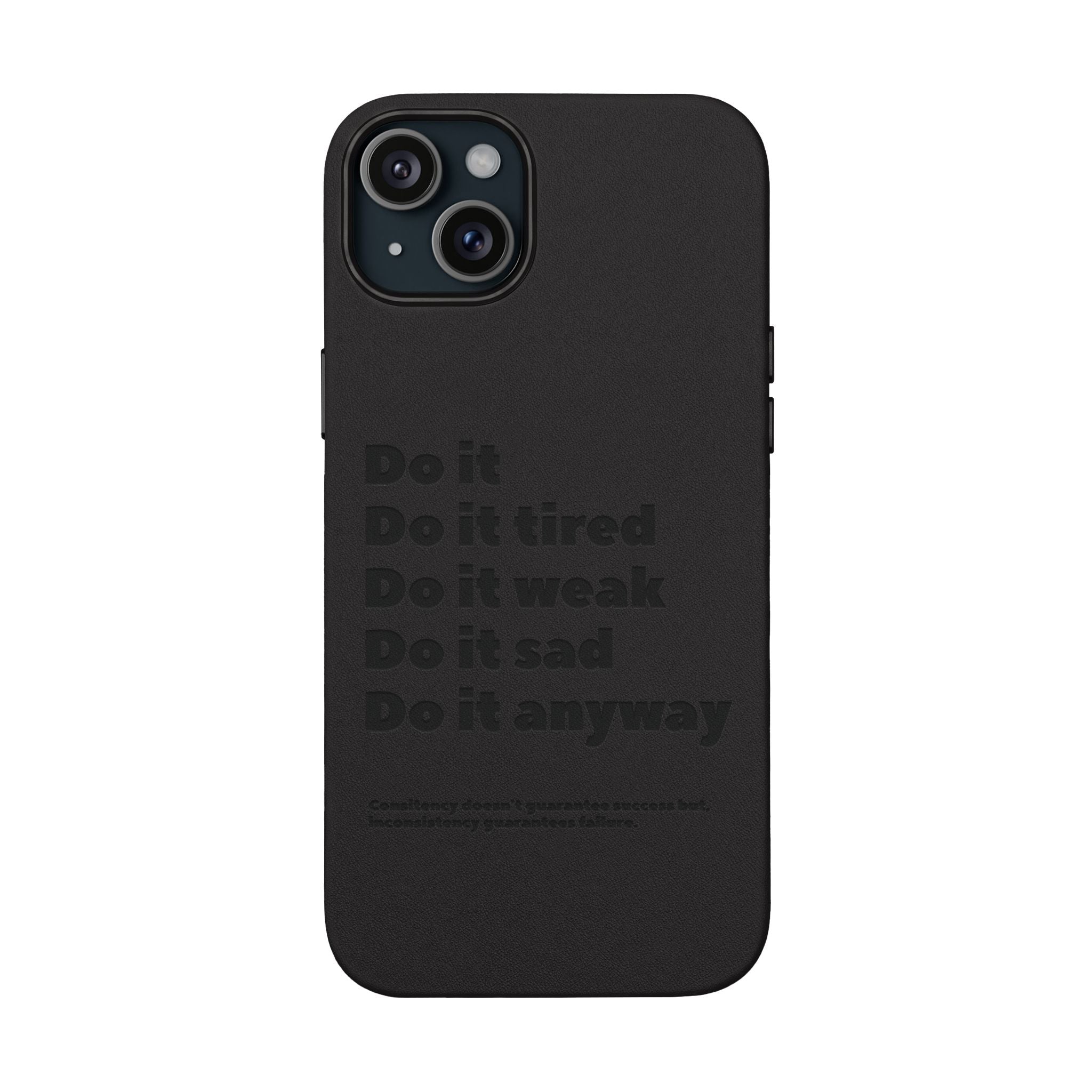 PU Leather Phone Case — Embossed Motivational Quote ‘Do it anyway’