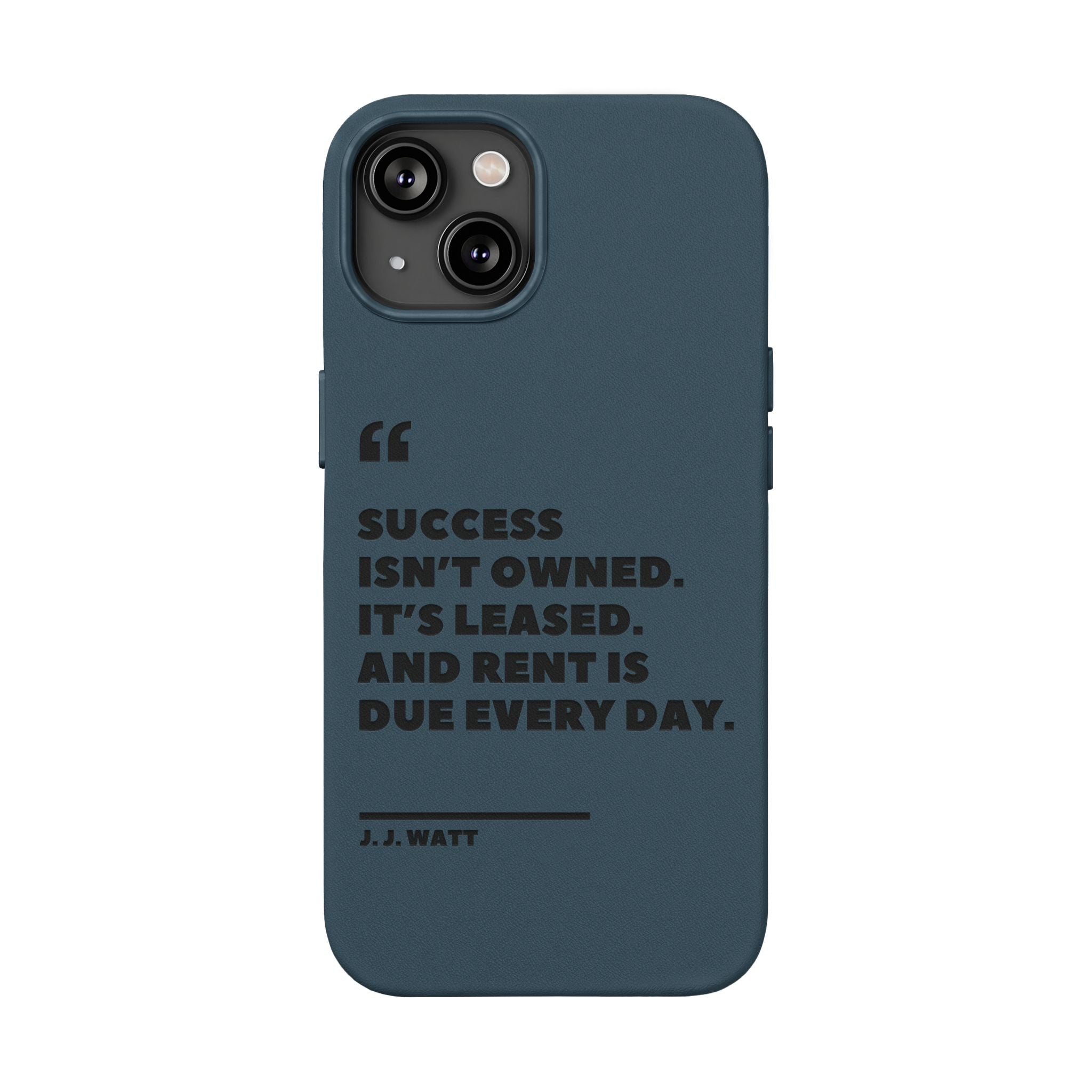 "Success Isn't Owned" Engraved PU Leather Phone Case