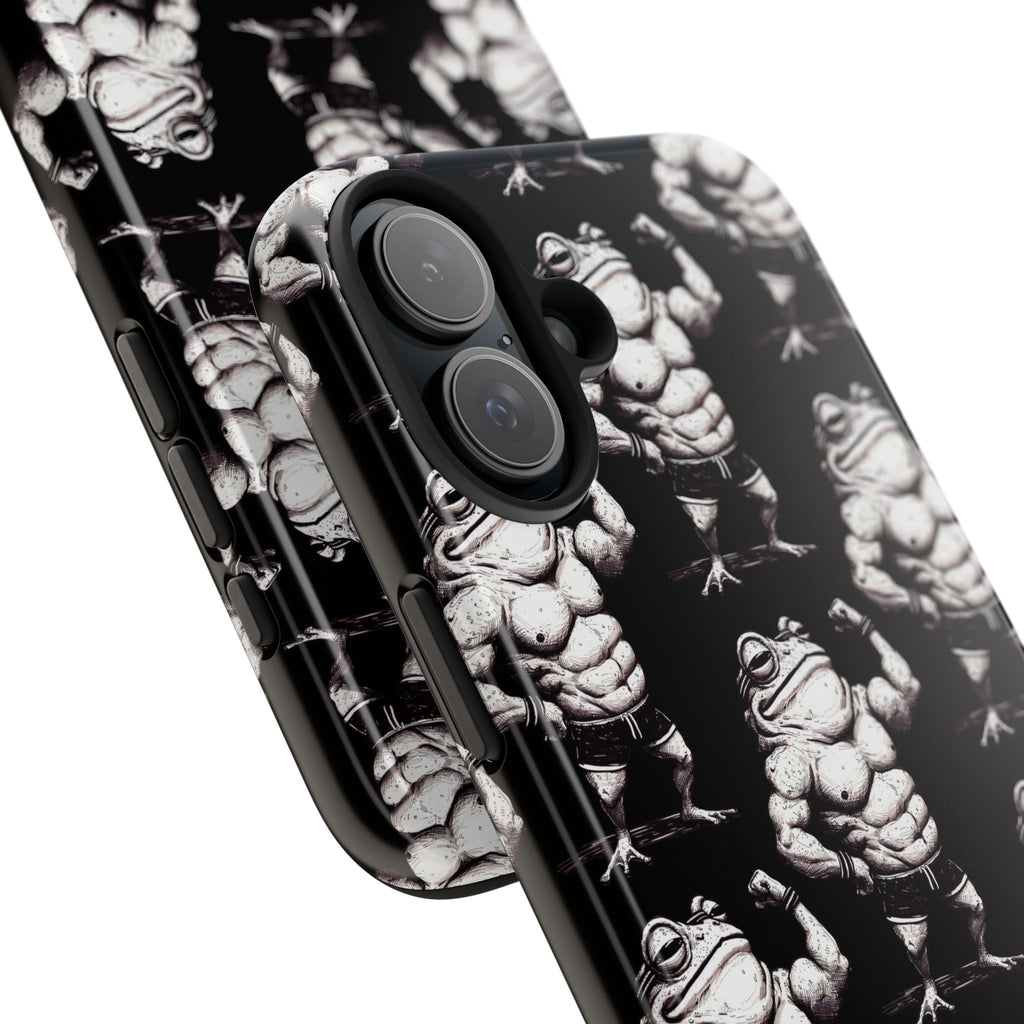 Frog Muscle Pattern Phone Case — Tough Black Protective iPhone Cover