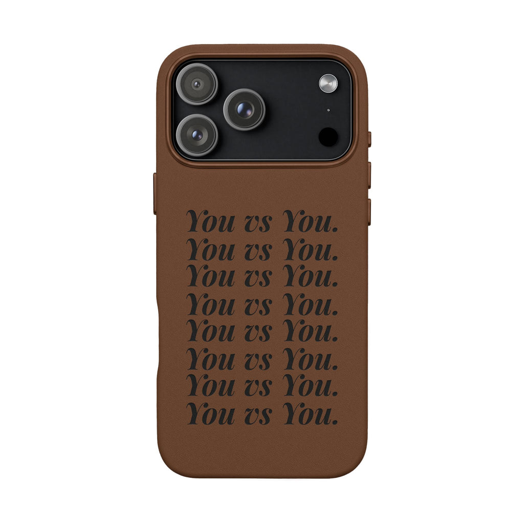 "You vs You" Engraved PU Leather Phone Case