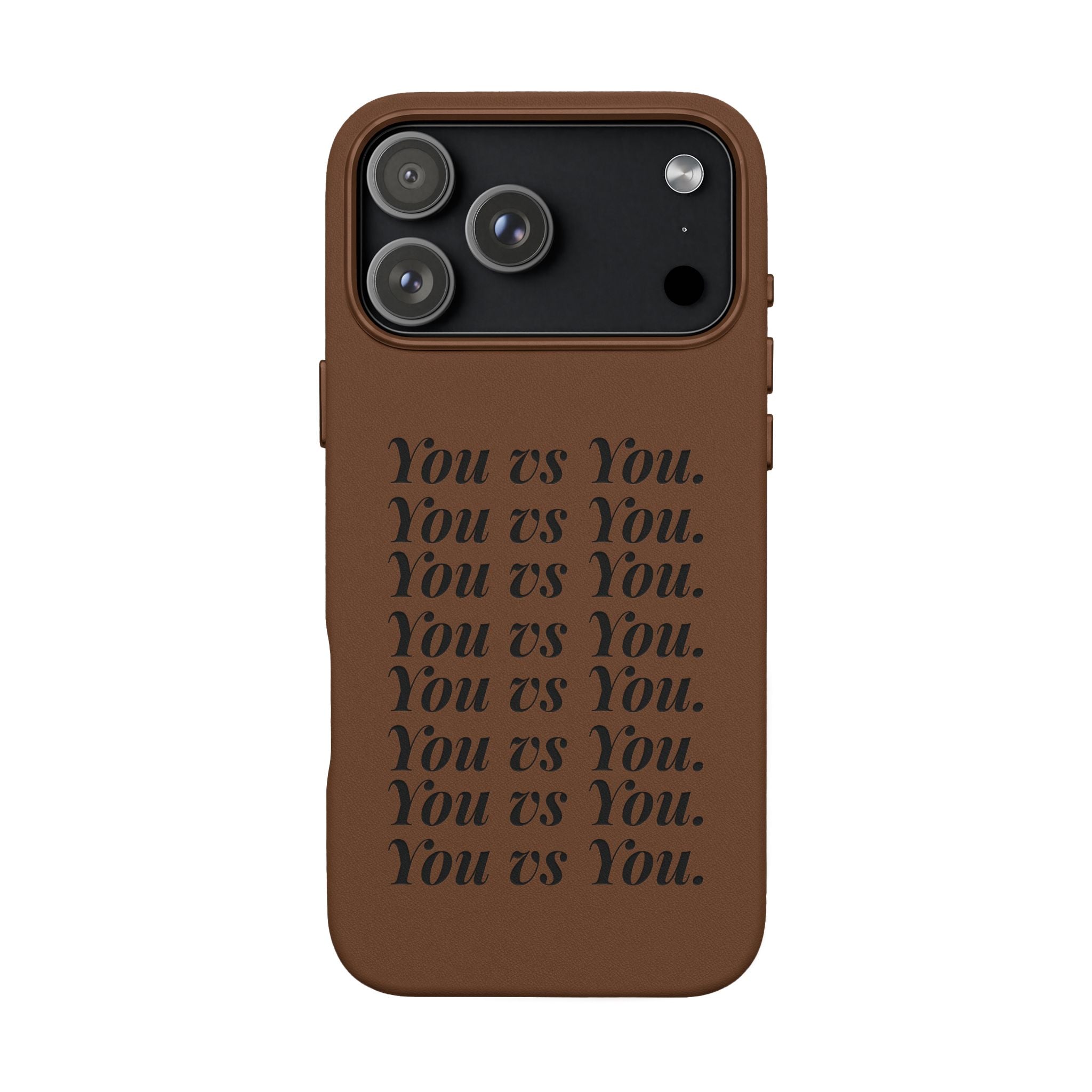 "You vs You" Engraved PU Leather Phone Case