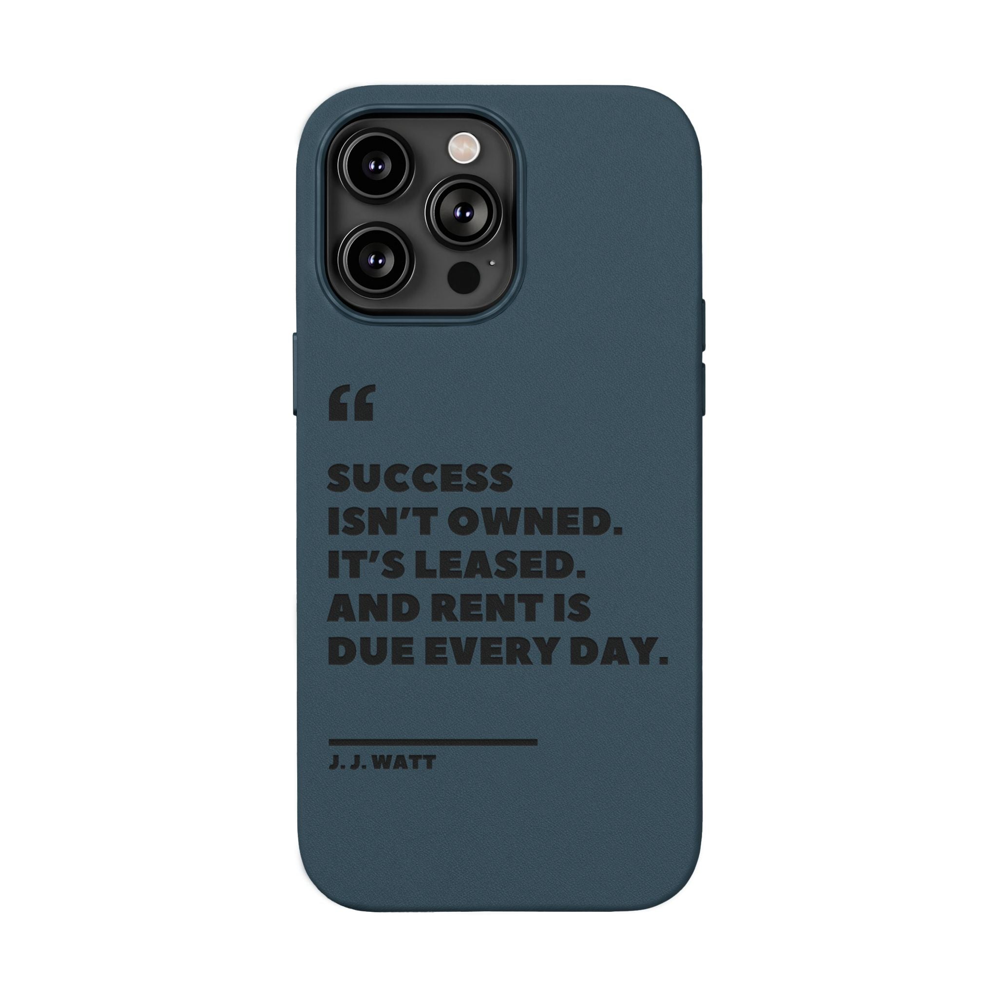 "Success Isn't Owned" Engraved PU Leather Phone Case