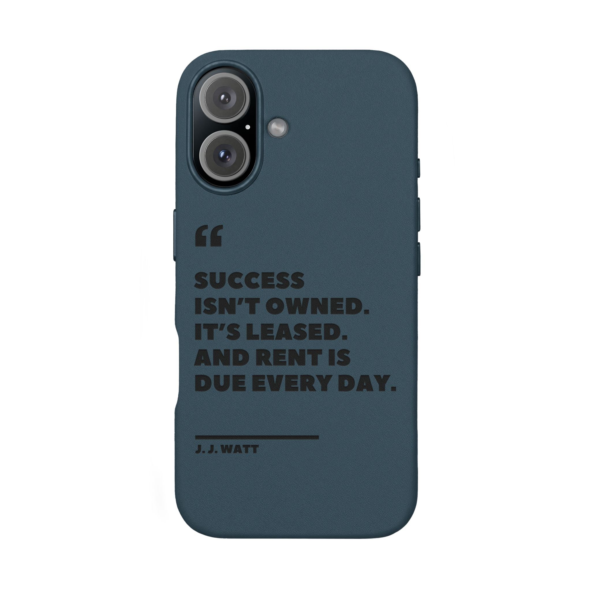 "Success Isn't Owned" Engraved PU Leather Phone Case