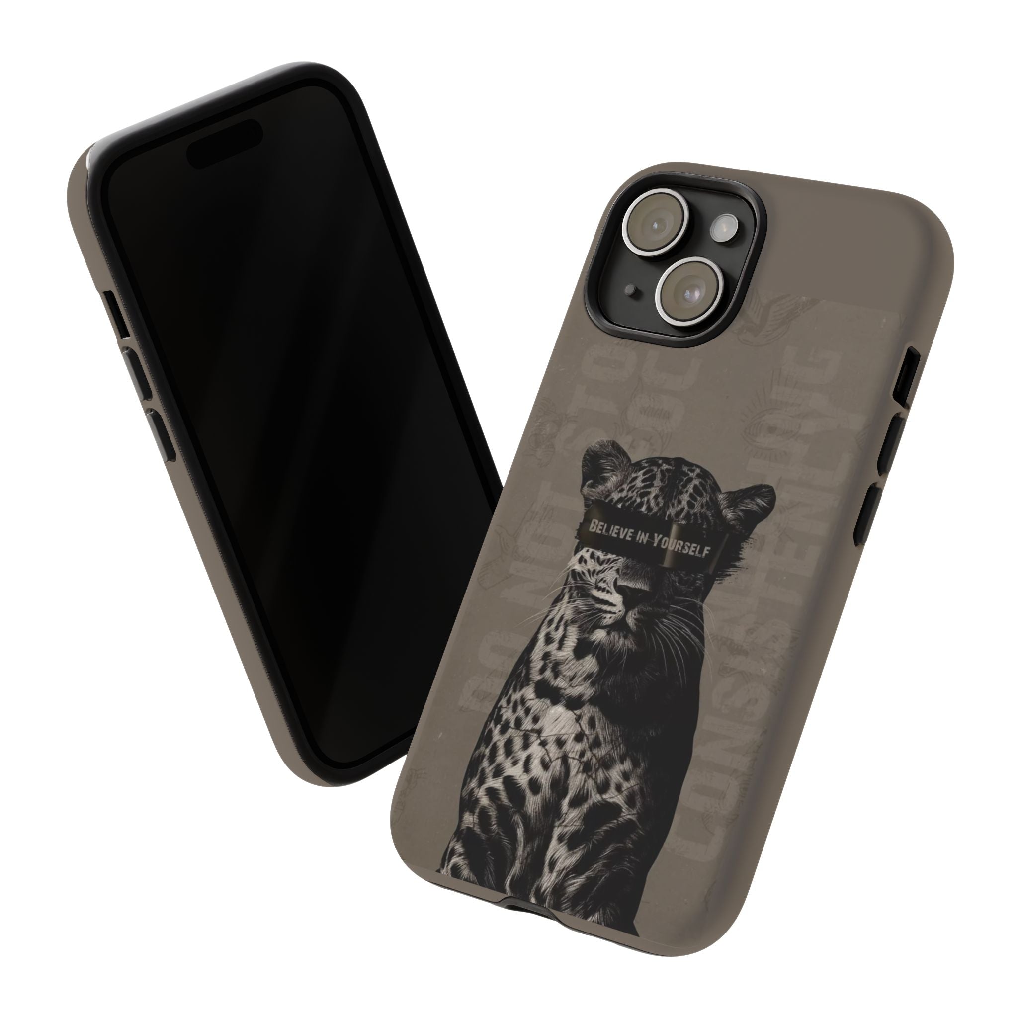 Leopard 'Believe in Yourself' Tough Phone Case