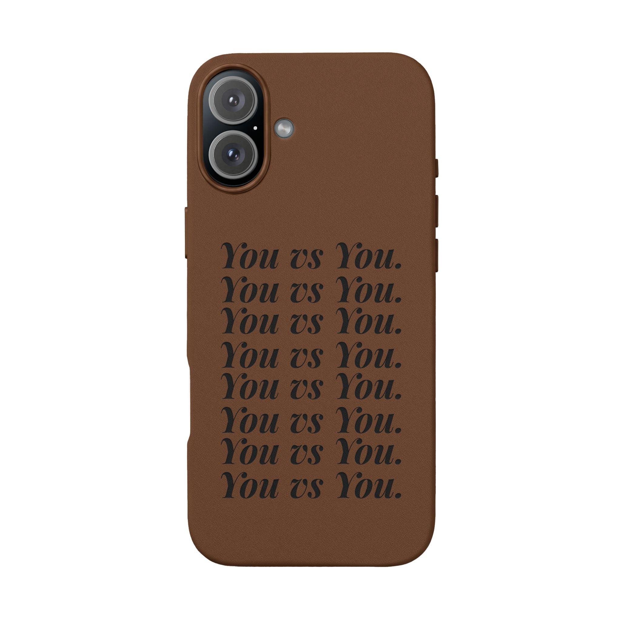 "You vs You" Engraved PU Leather Phone Case