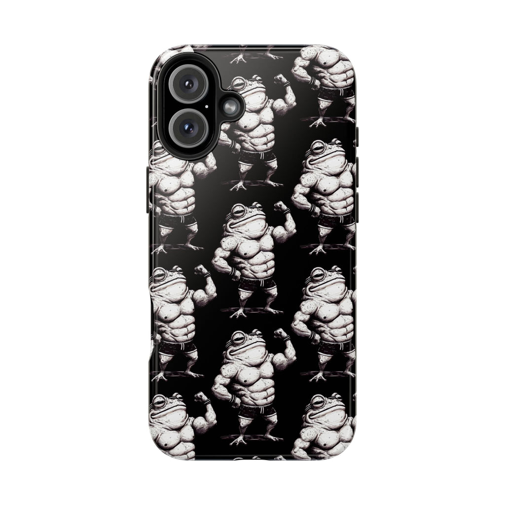 Frog Muscle Pattern Phone Case — Tough Black Protective iPhone Cover