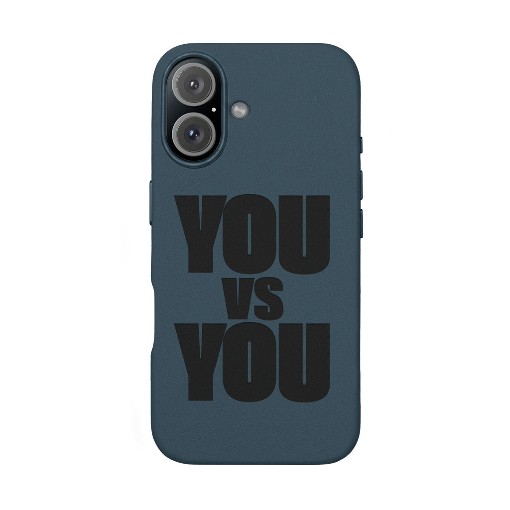 "YOU vs YOU" Engraved Motivational Case —PU Leather Phone Case