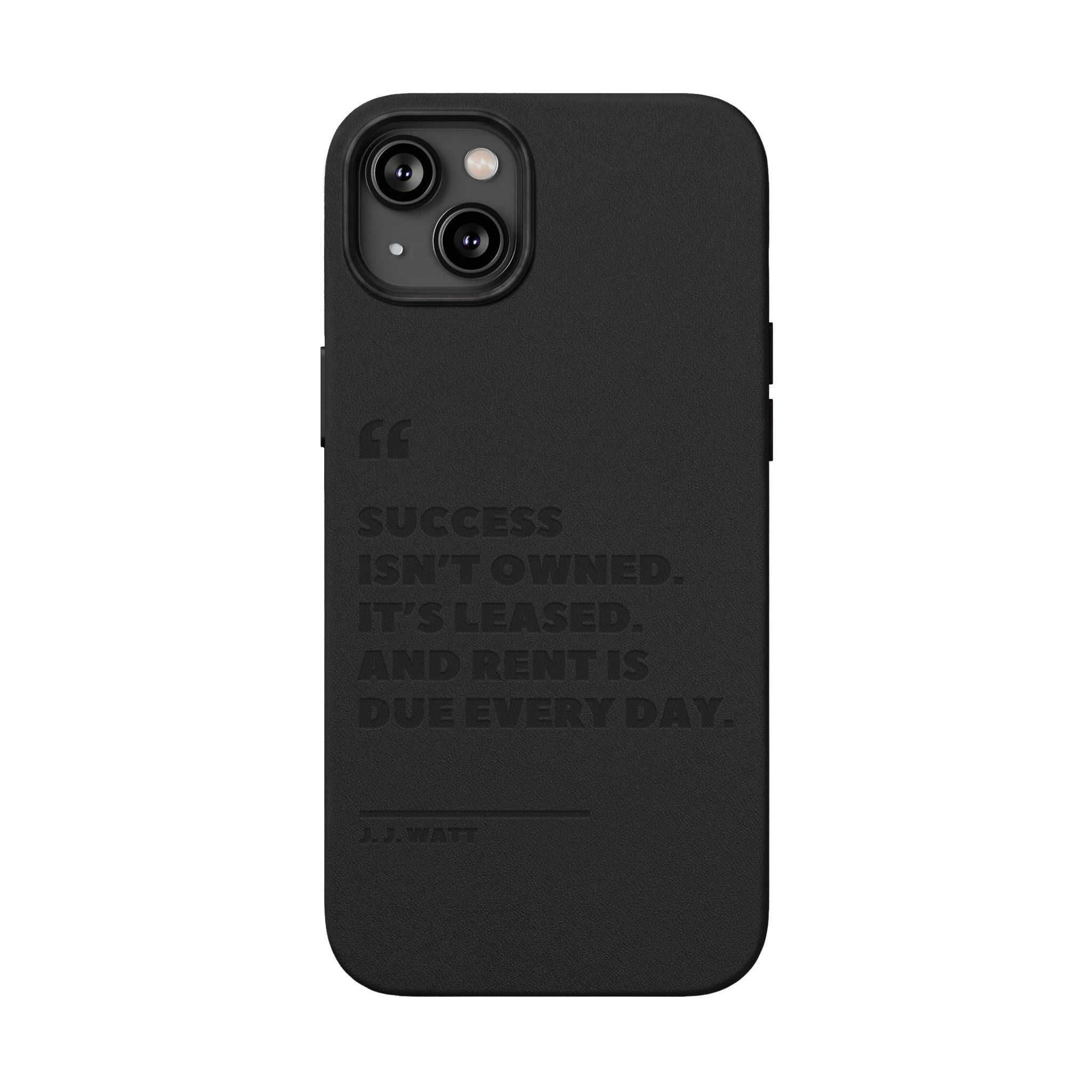 "Success Isn't Owned" Engraved PU Leather Phone Case