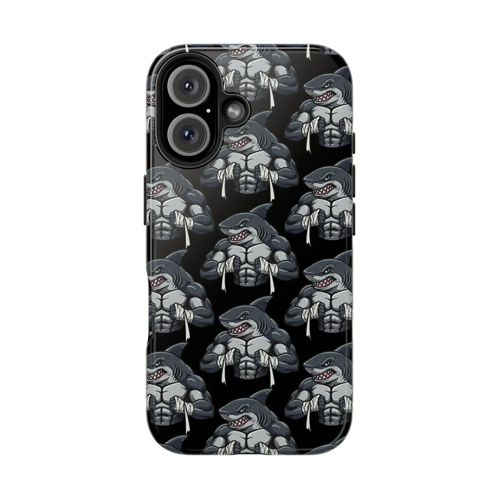 Muscular Shark Pattern Protective iPhone Cover Case