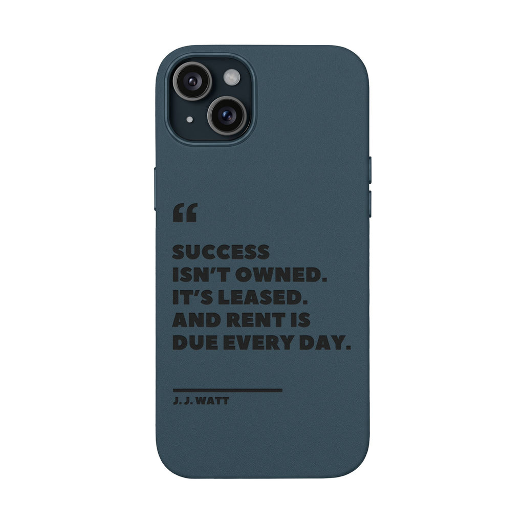 "Success Isn't Owned" Engraved PU Leather Phone Case