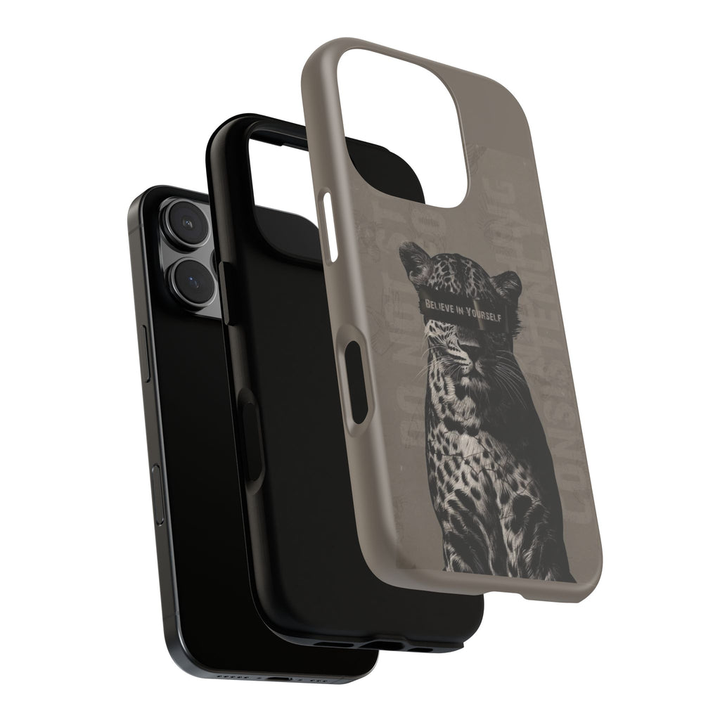 Leopard 'Believe in Yourself' Tough Phone Case