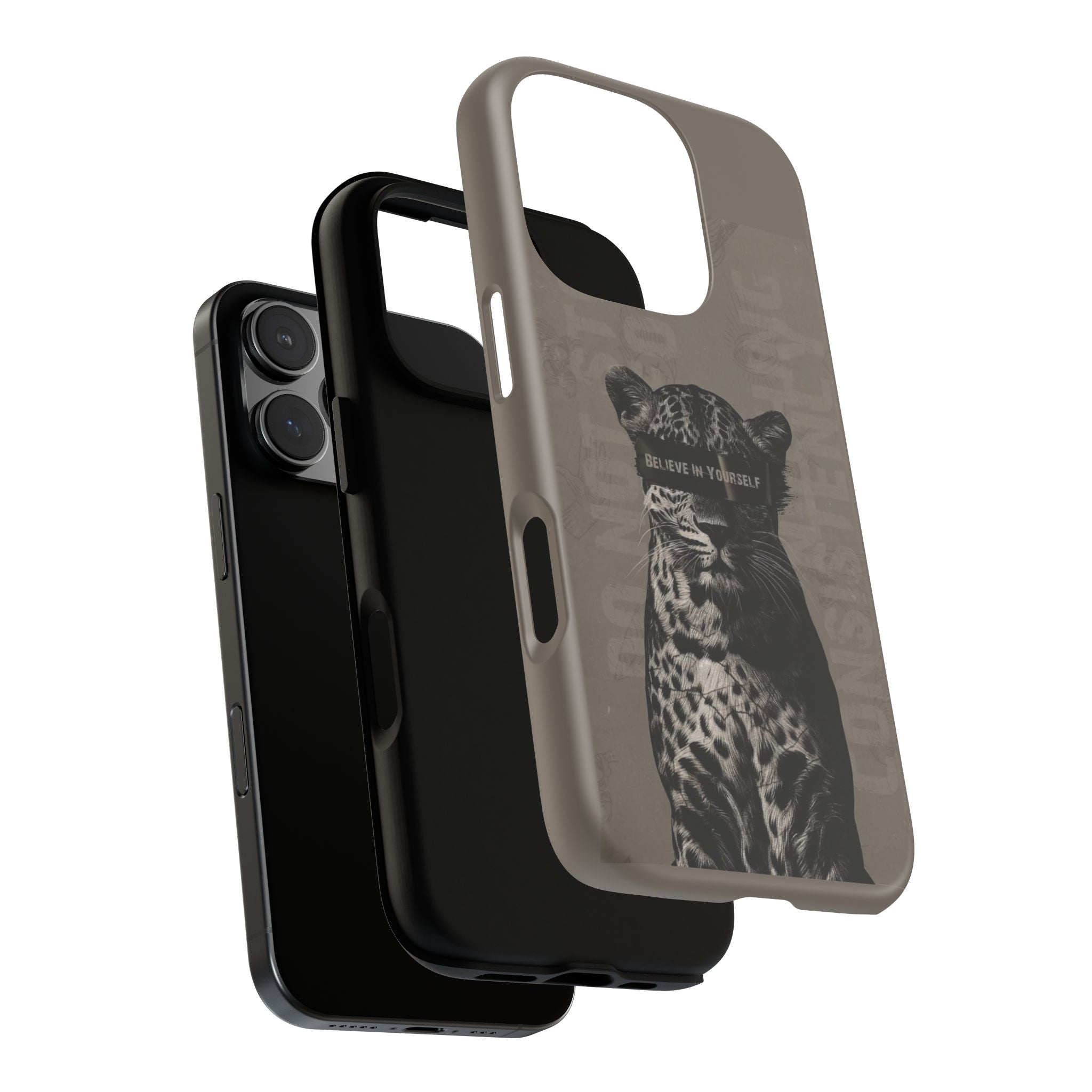 Leopard 'Believe in Yourself' Tough Phone Case