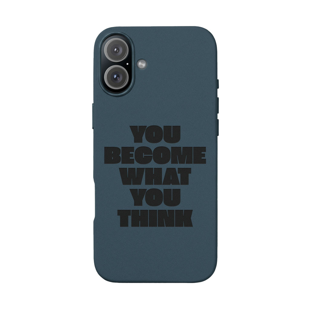 "You Become What You Think" Engraved Motivational Phone Cover —PU Leather Phone Case
