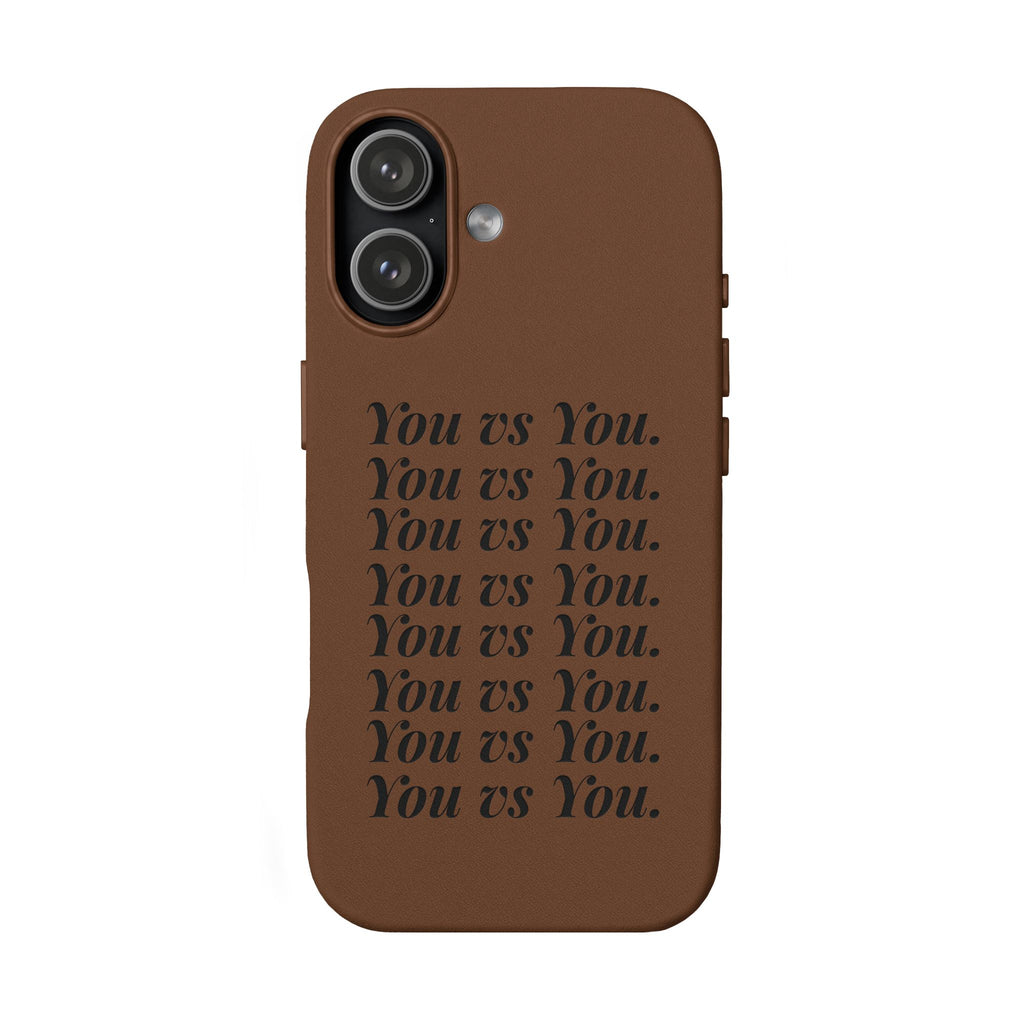 "You vs You" Engraved PU Leather Phone Case