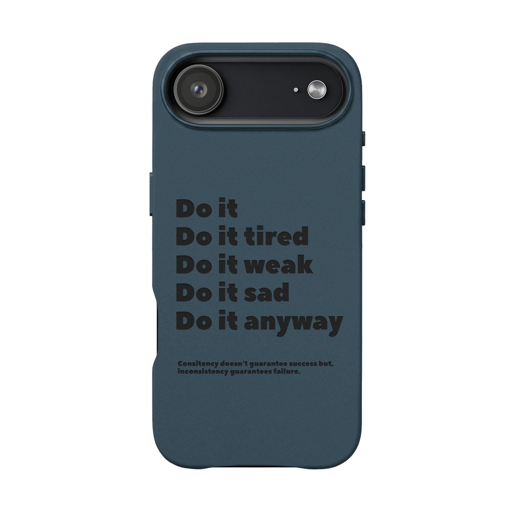PU Leather Phone Case — Embossed Motivational Quote ‘Do it anyway’