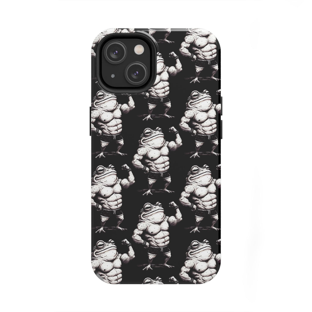 Frog Muscle Pattern Phone Case — Tough Black Protective iPhone Cover