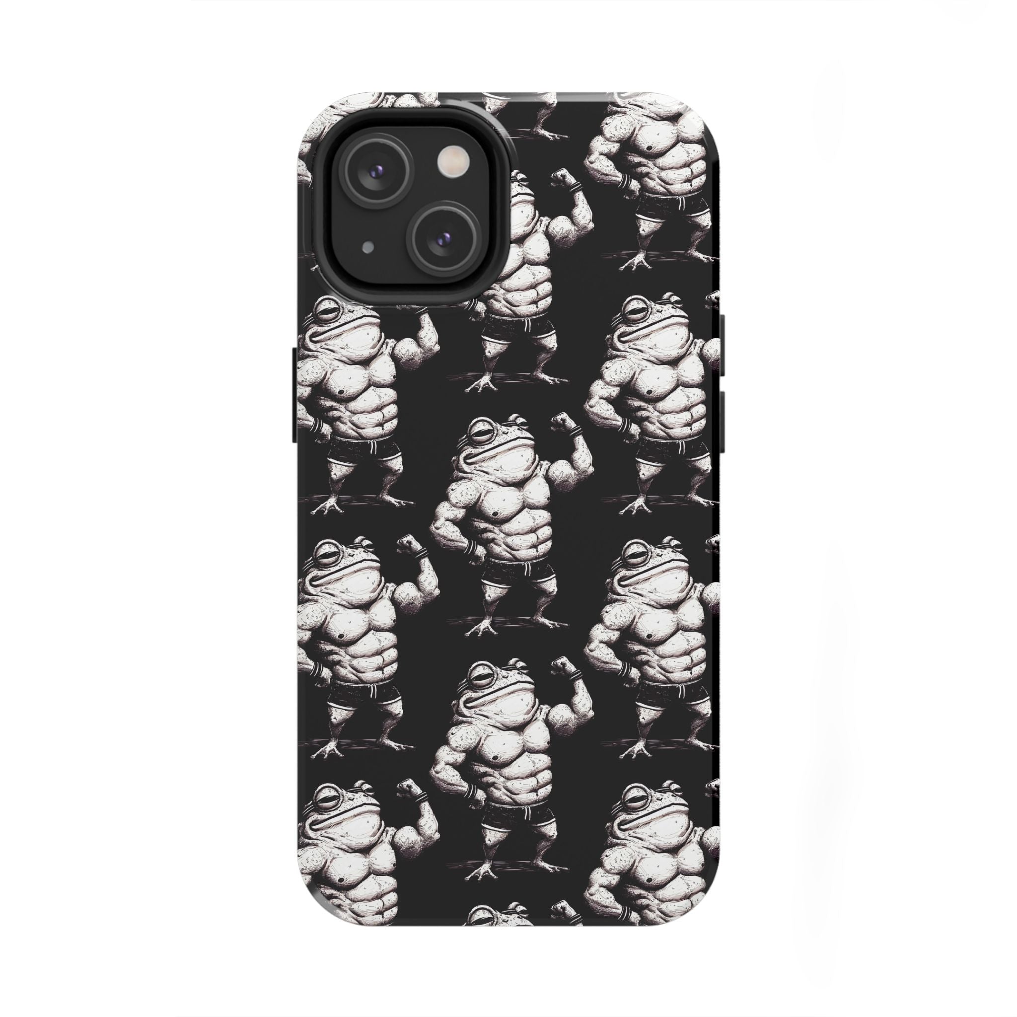 Frog Muscle Pattern Phone Case — Tough Black Protective iPhone Cover