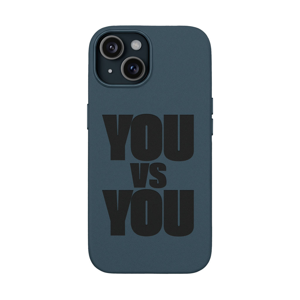 "YOU vs YOU" Engraved Motivational Case —PU Leather Phone Case