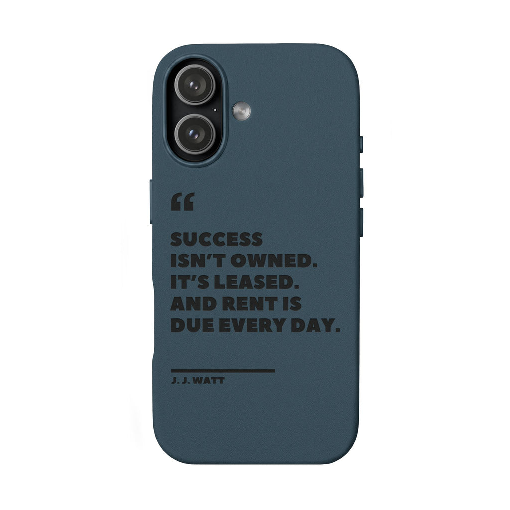"Success Isn't Owned" Engraved PU Leather Phone Case