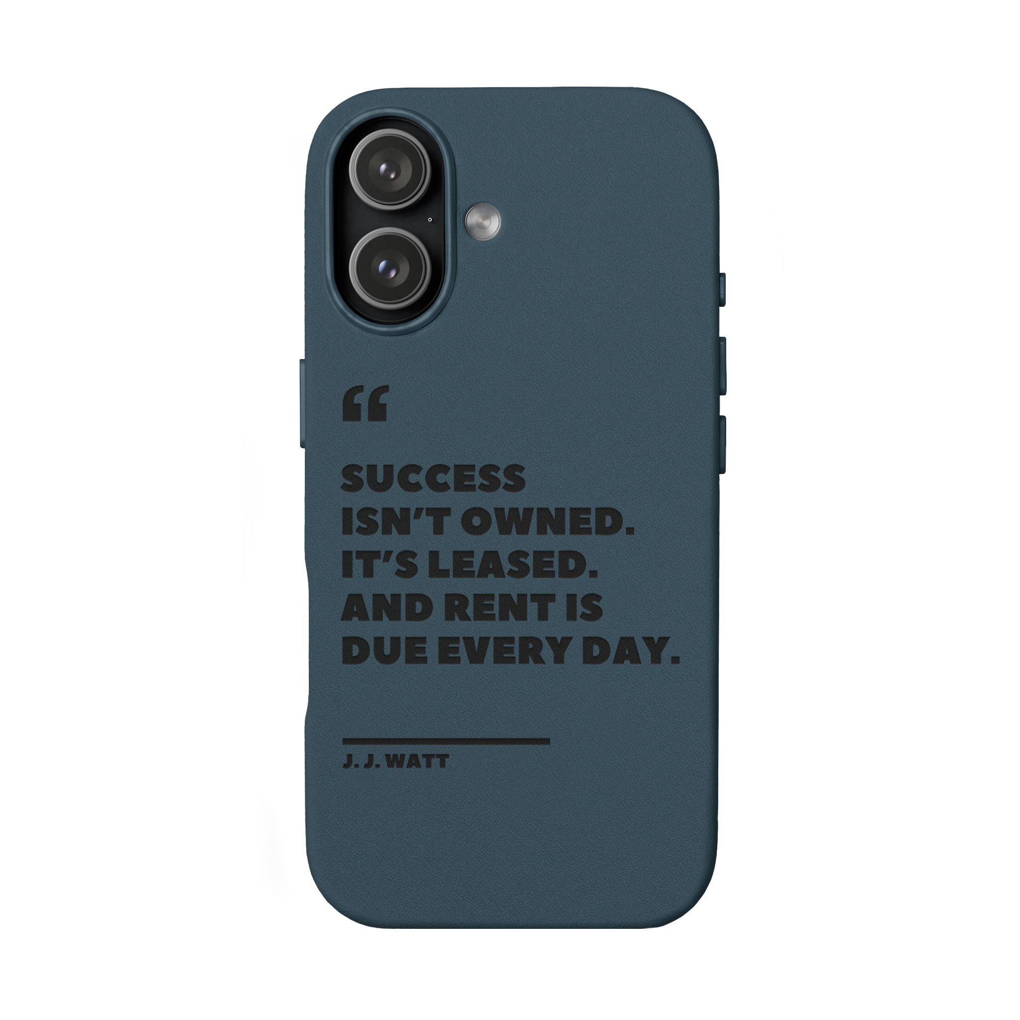 "Success Isn't Owned" Engraved PU Leather Phone Case