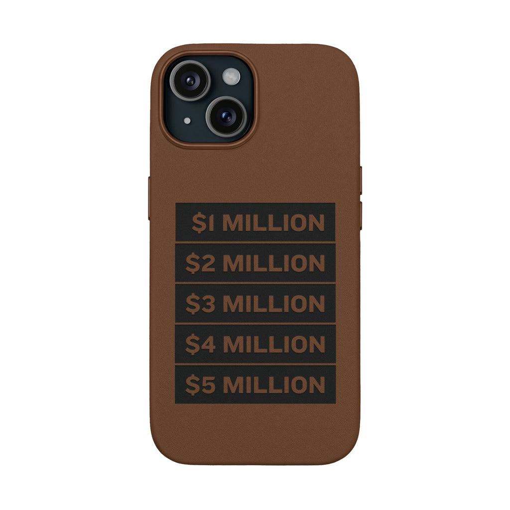 Stacked Milestones (1M–5M) —Engraved PU Leather Phone Case
